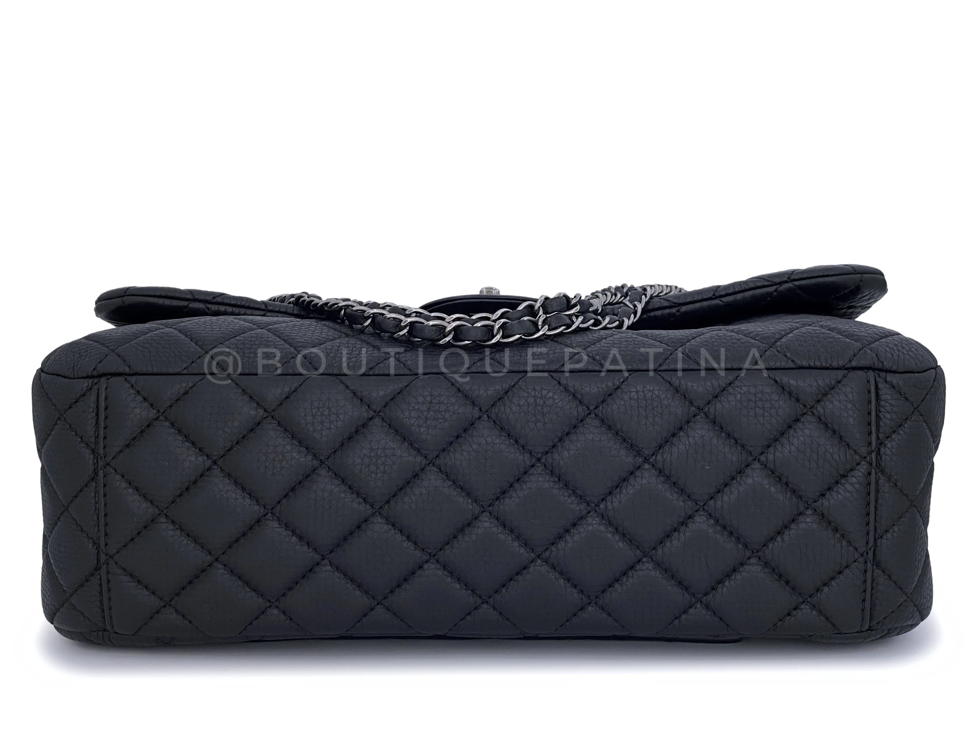 Chanel Black XXL Airline Travel Giant Flap Bag RHW - Image 6