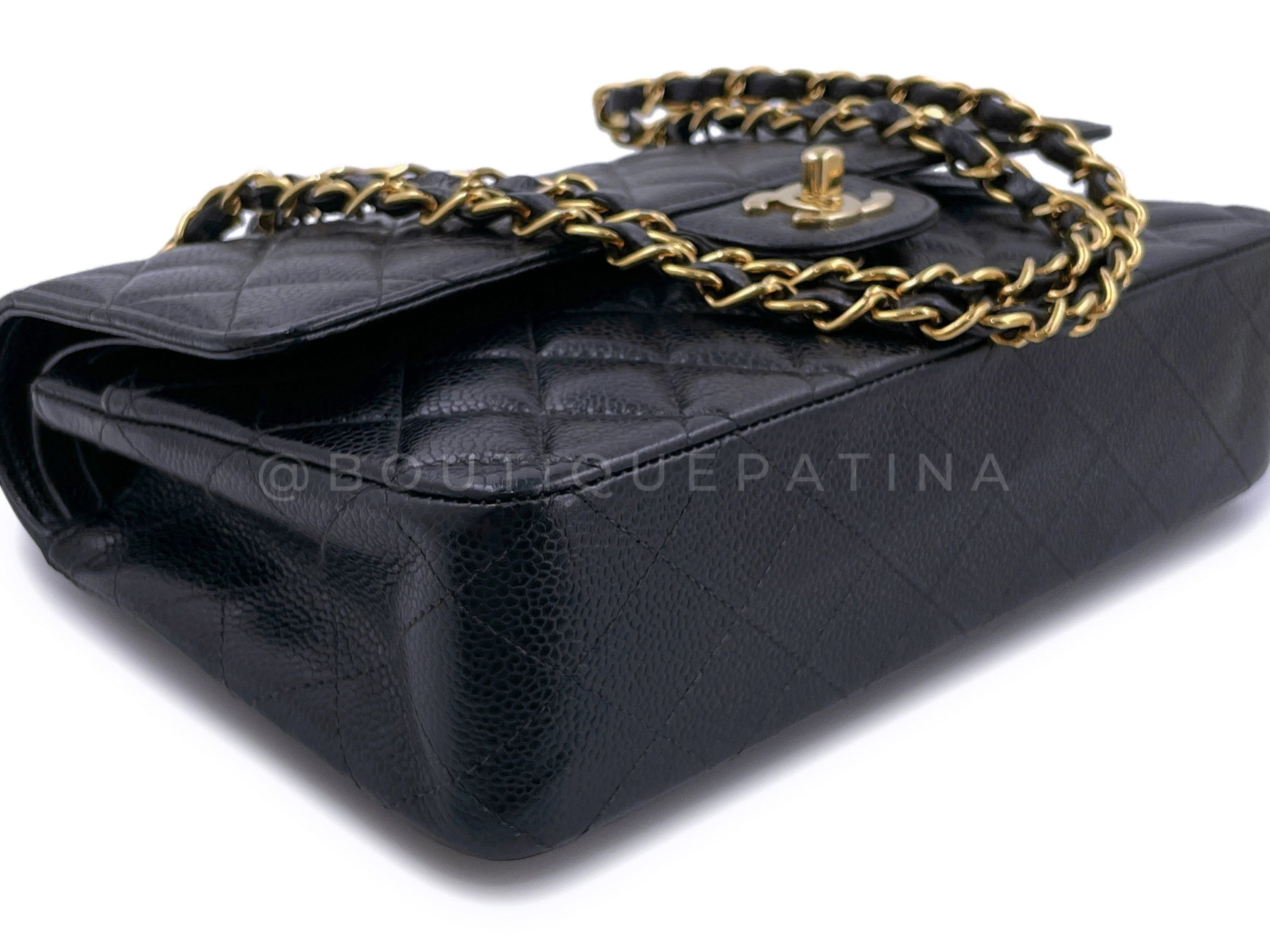 Chanel 2002 Vintage Black Caviar Medium Classic Double Flap Bag 24k GHW - Image 7