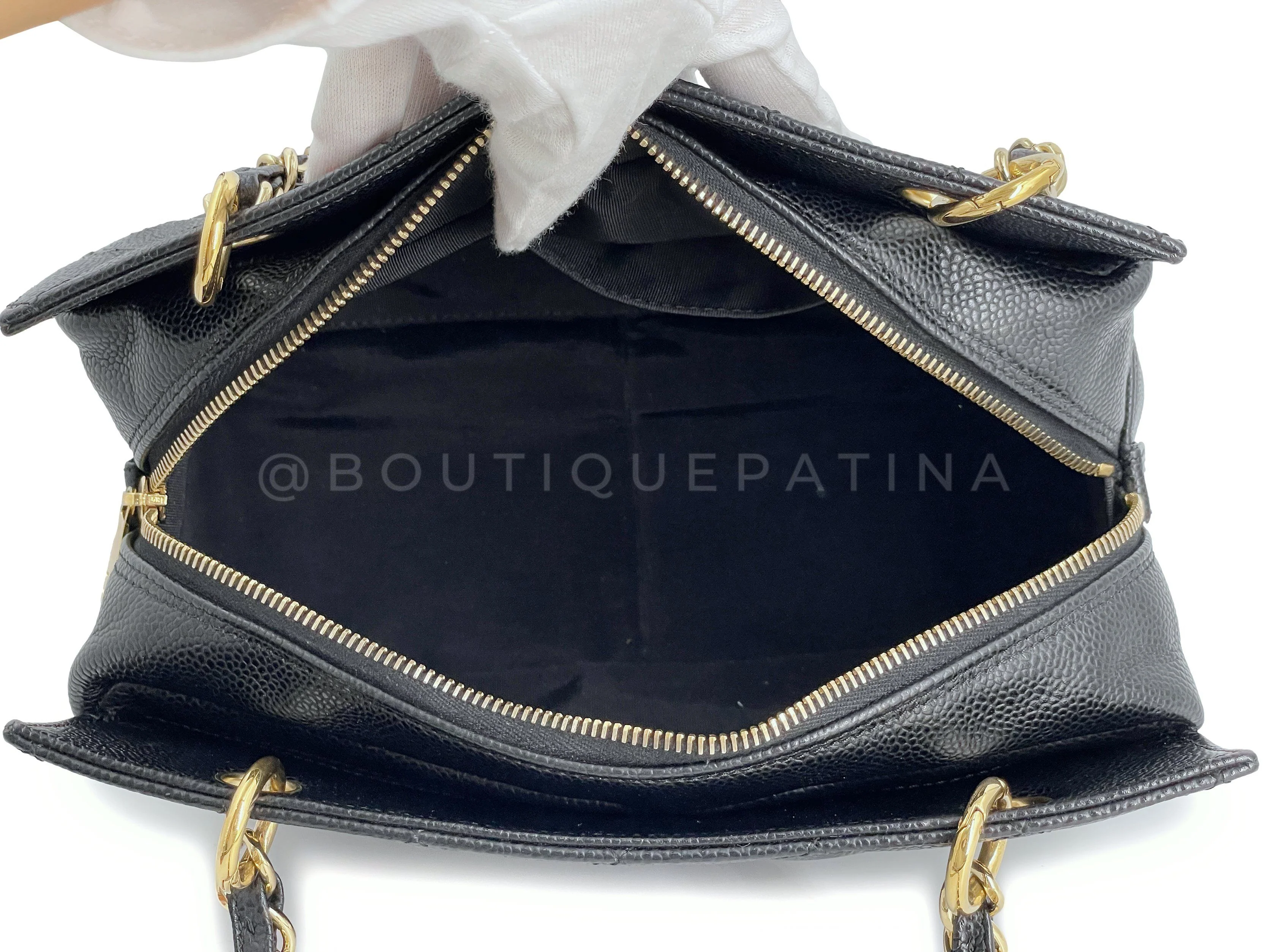 Chanel 2007 Vintage Caviar Petite Timeless Shopper Tote PTT Bag Black GHW - Image 10