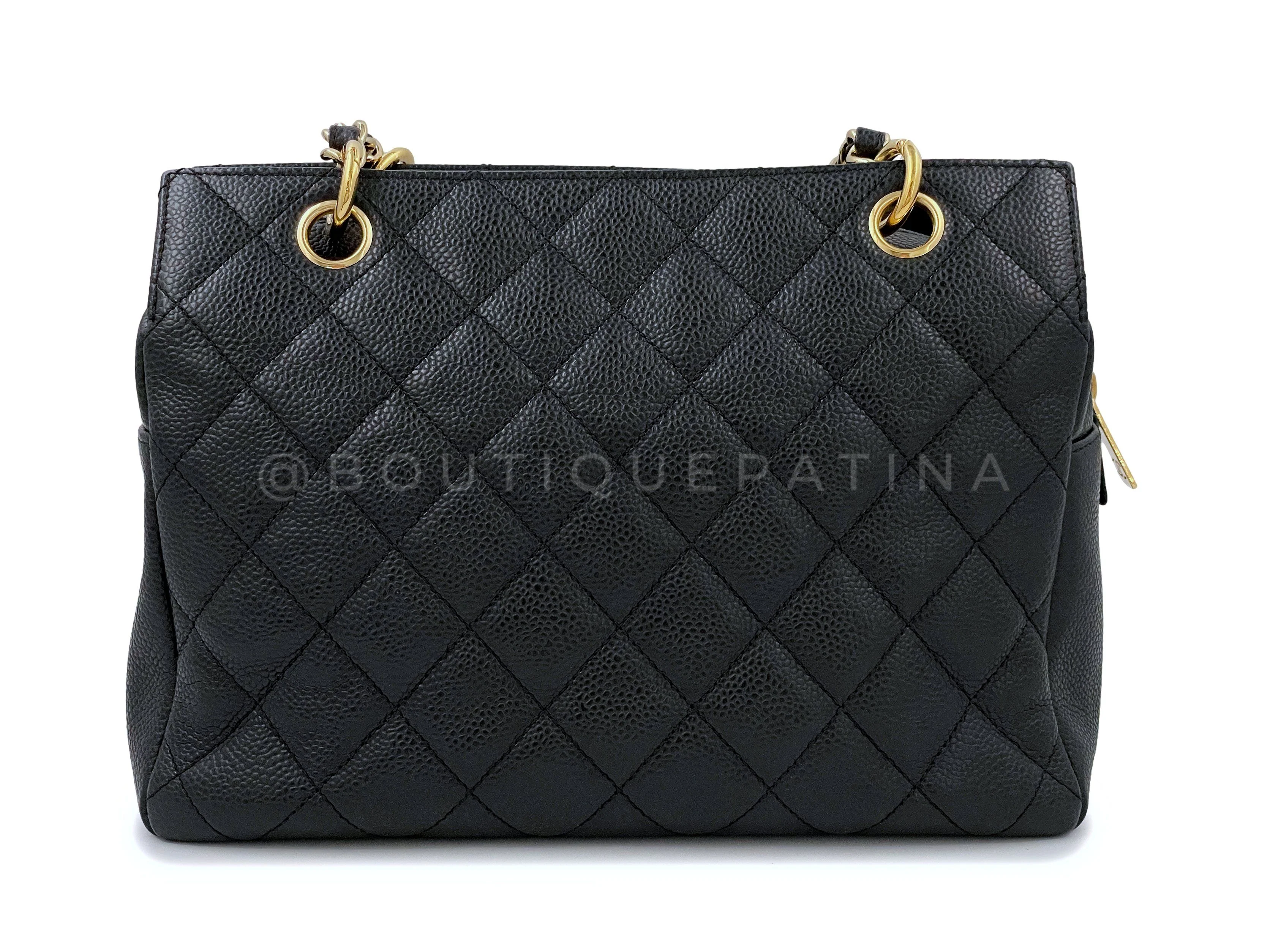 Chanel 2007 Vintage Caviar Petite Timeless Shopper Tote PTT Bag Black GHW - Image 6