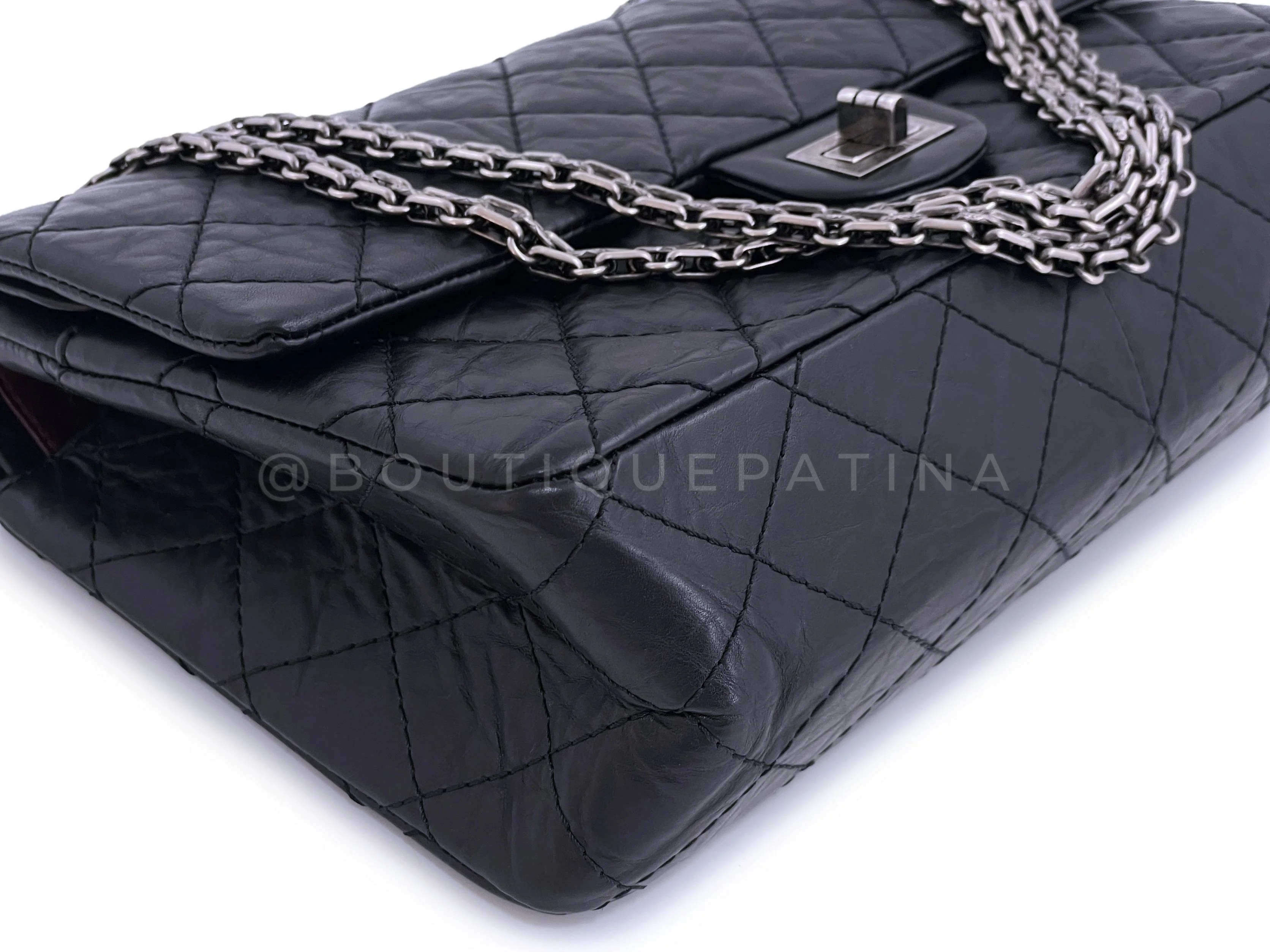 Chanel Black Aged Calfskin Reissue Medium 226 2.55 Flap Bag SHW - Image 7