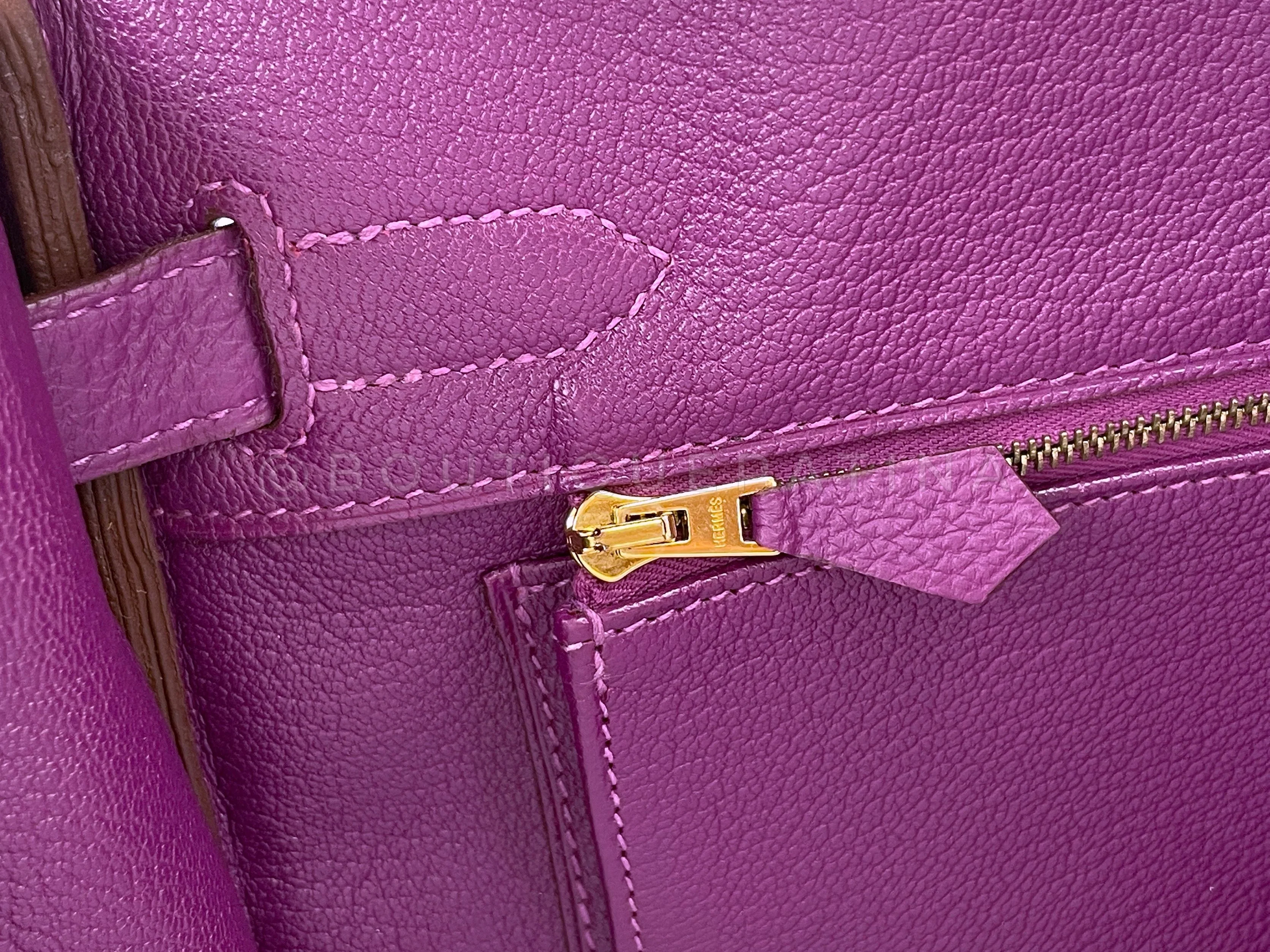 Hermes 30cm Anemone Purple Togo Birkin Tote Bag 24k GHW - Image 17