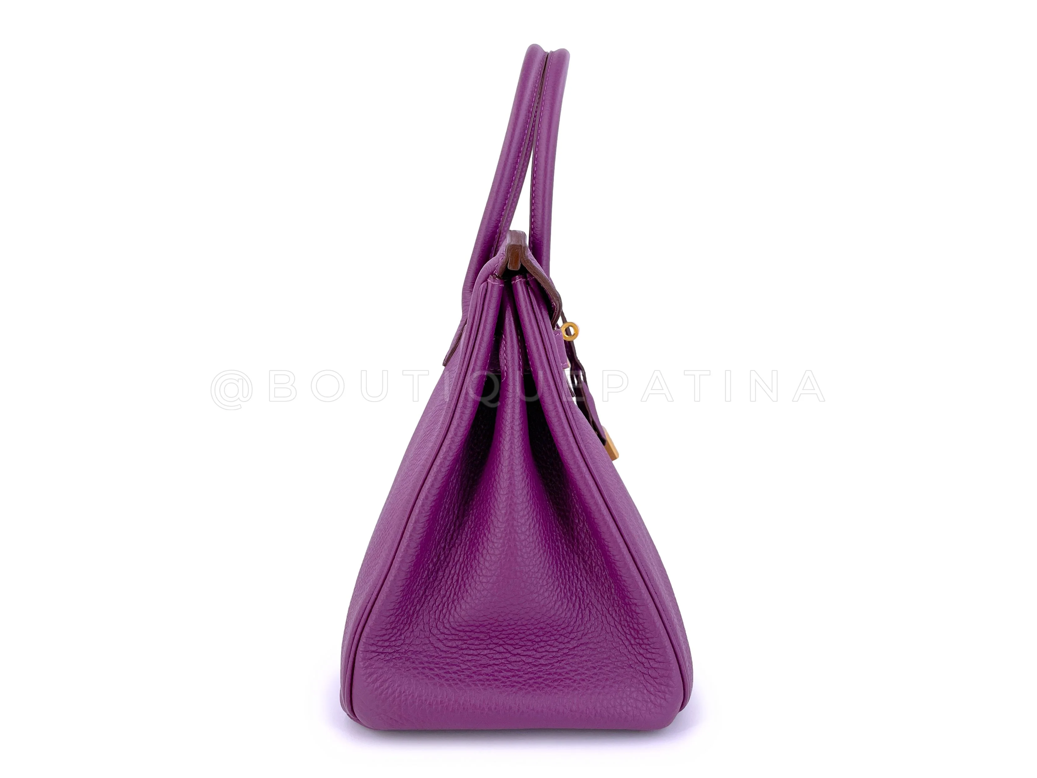 Hermes 30cm Anemone Purple Togo Birkin Tote Bag 24k GHW - Image 3
