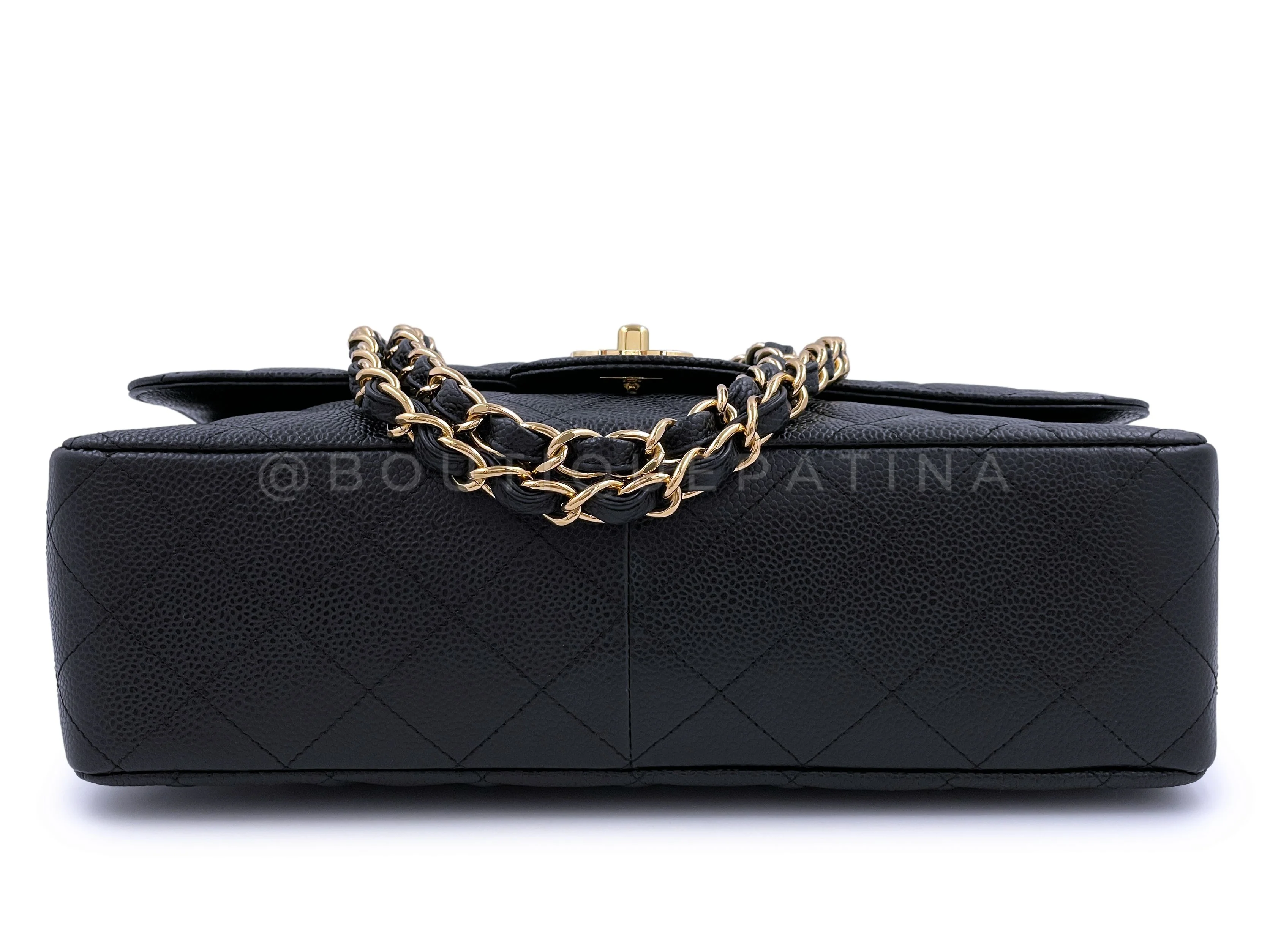 Chanel 2009 Black Caviar Jumbo Classic Single Flap Bag GHW - Image 6