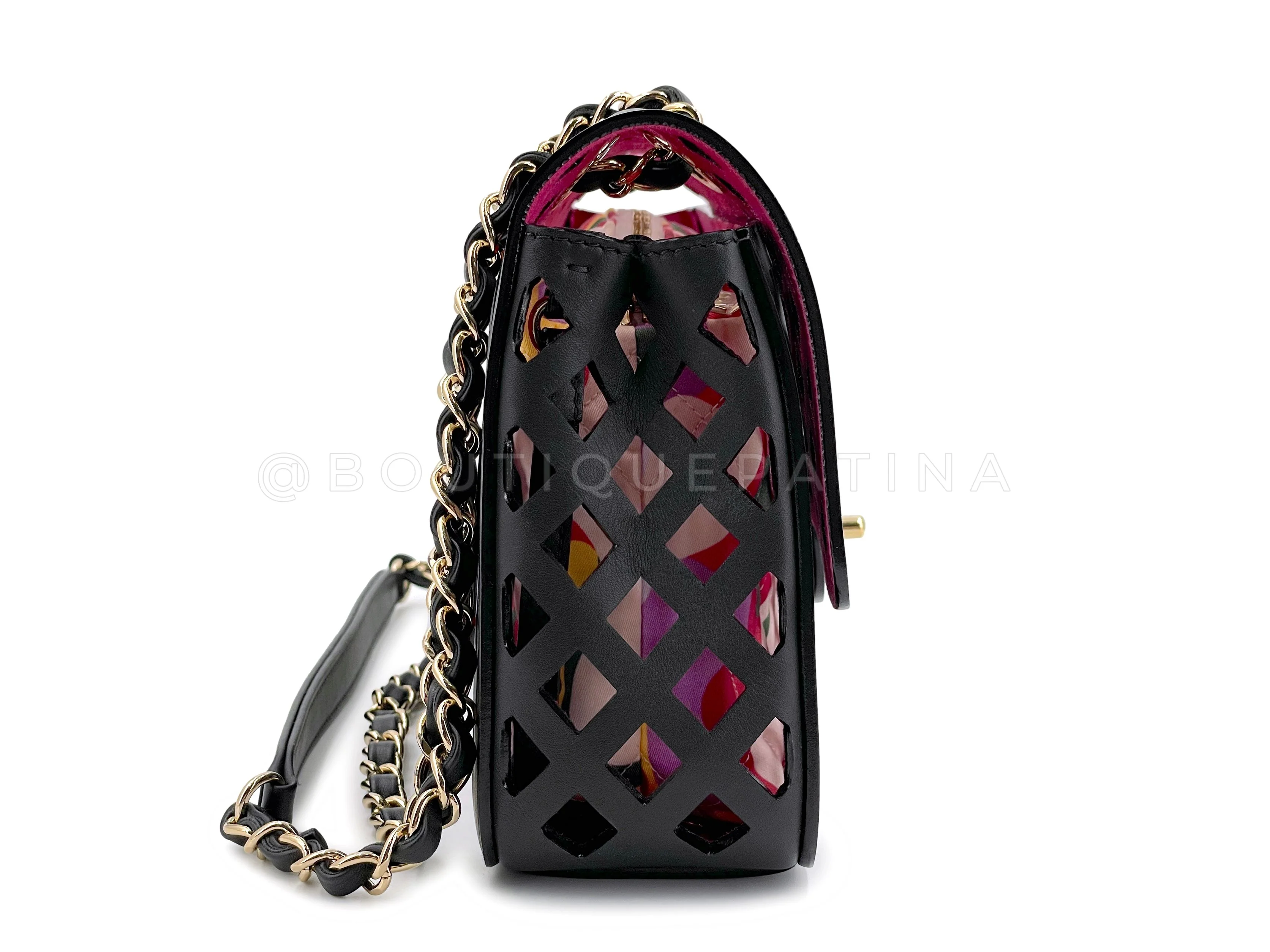 Chanel Black Diamond Cutout Medium Flap Bag GHW I0R - Image 5
