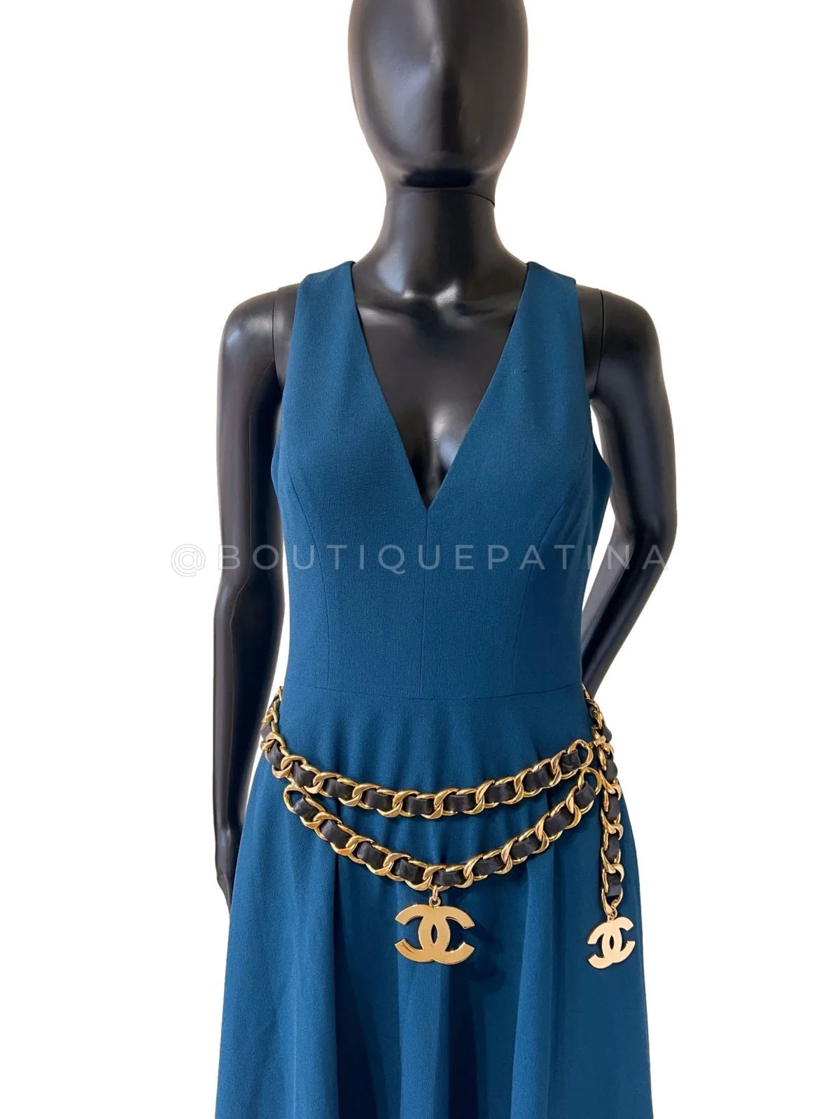 Rare Chanel 93P Wide Woven Belt Necklace CC Charm 24k GHW XPR - Image 5