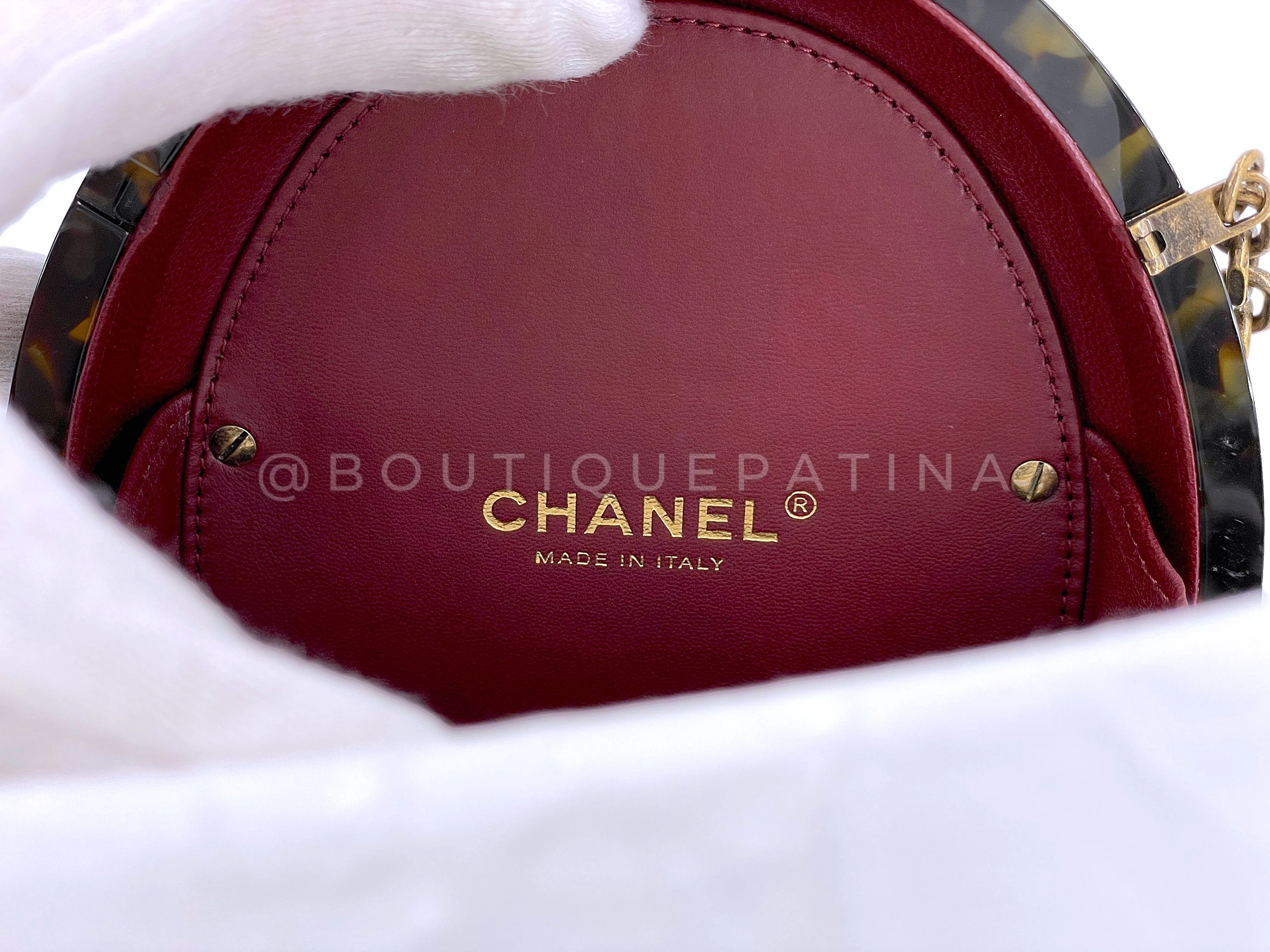 Chanel Tortoise Minaudière Bag 2016 Paris Seoul Brown Plexiglass Evening Clutch MSH - Image 11