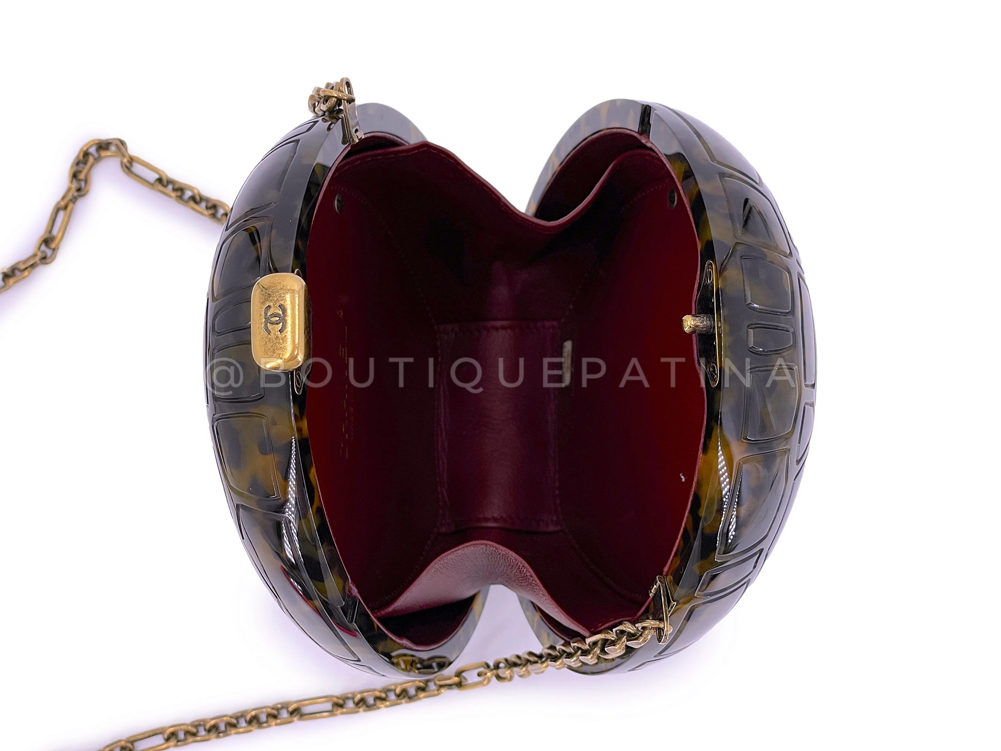 Chanel Tortoise Minaudière Bag 2016 Paris Seoul Brown Plexiglass Evening Clutch MSH - Image 6
