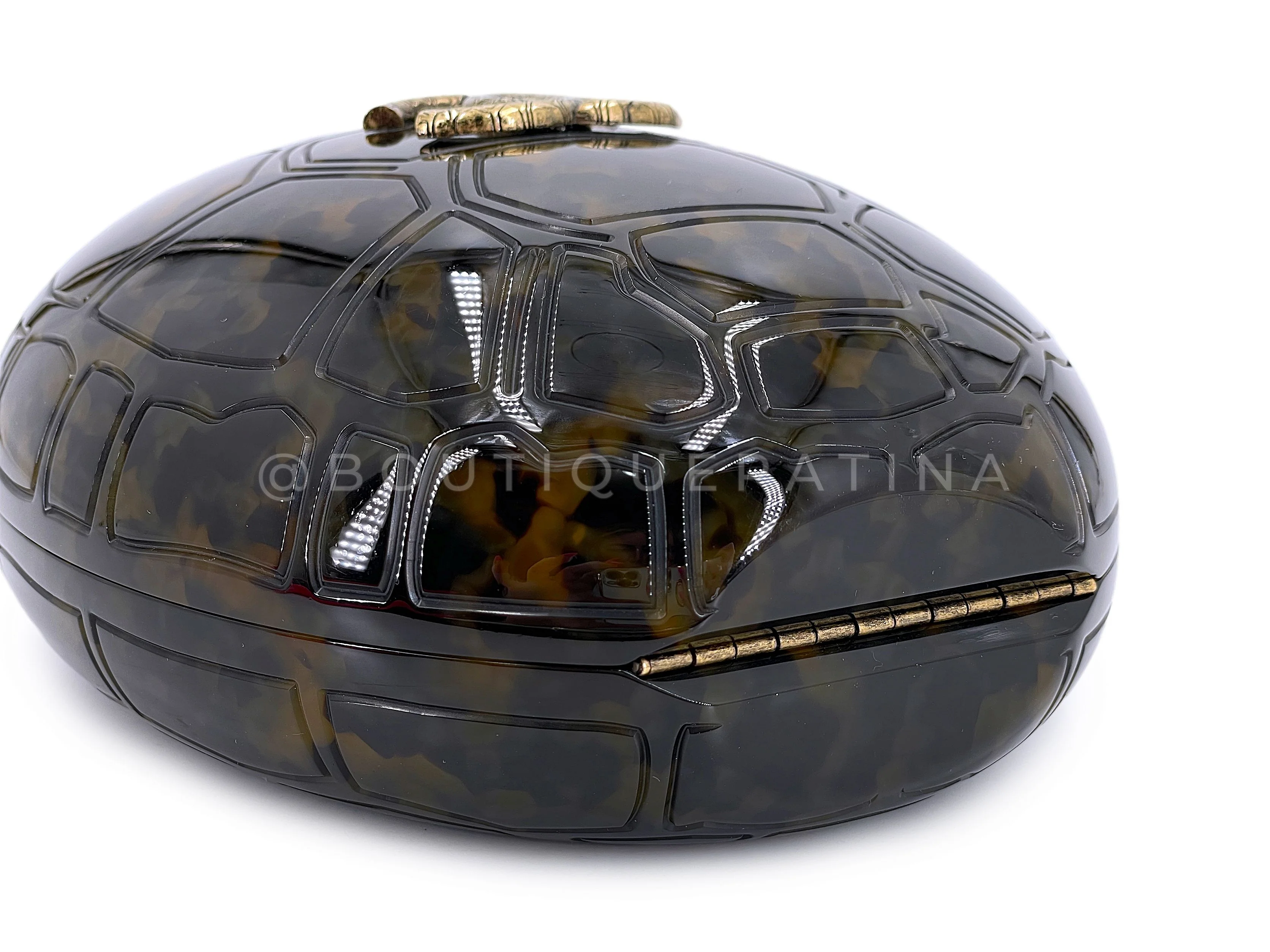 Chanel Tortoise Minaudière Bag 2016 Paris Seoul Brown Plexiglass Evening Clutch MSH - Image 9