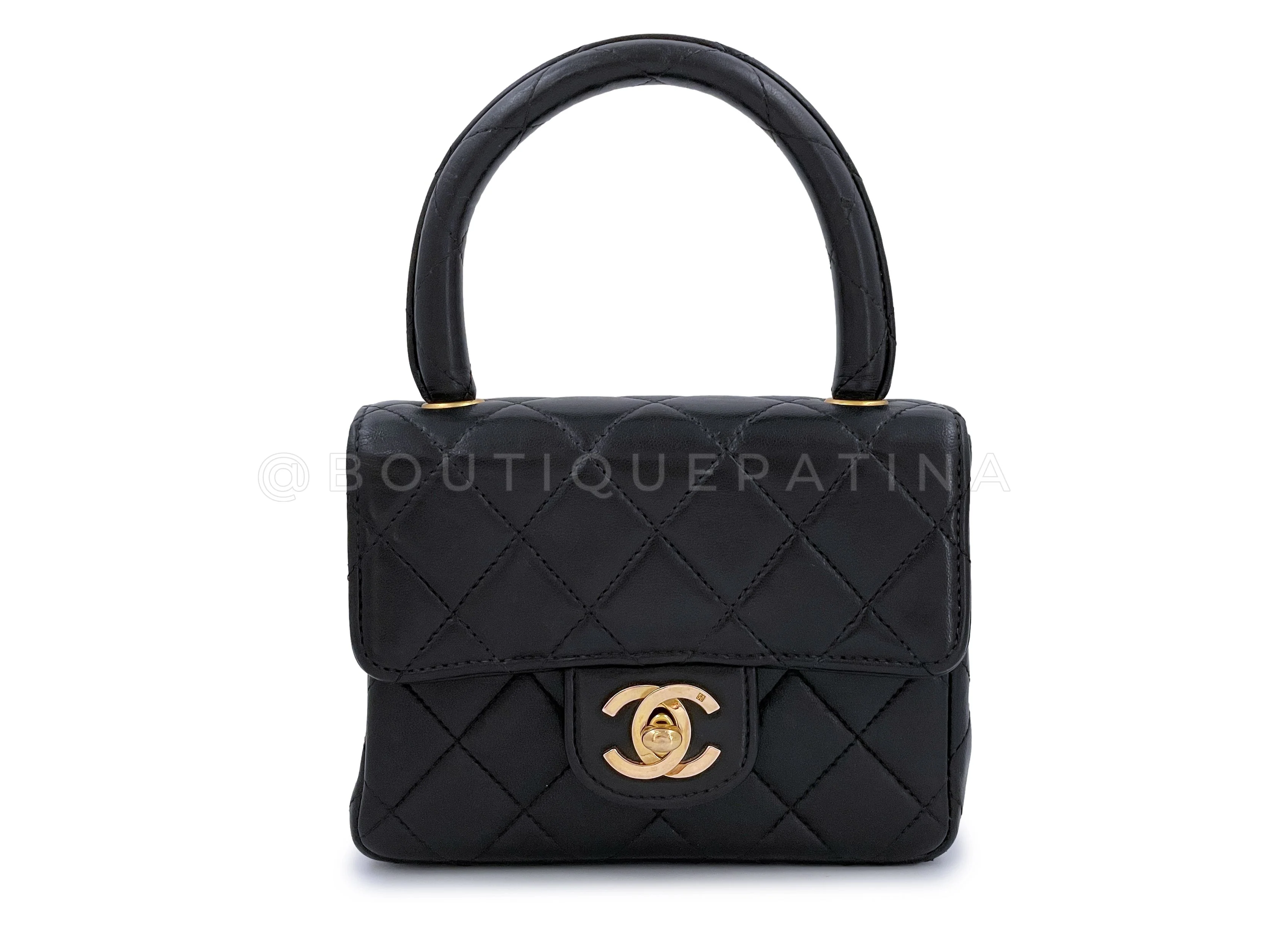 Chanel 1994 Vintage Parent Child Kelly Flap Set Black 24k GHW - Image 14