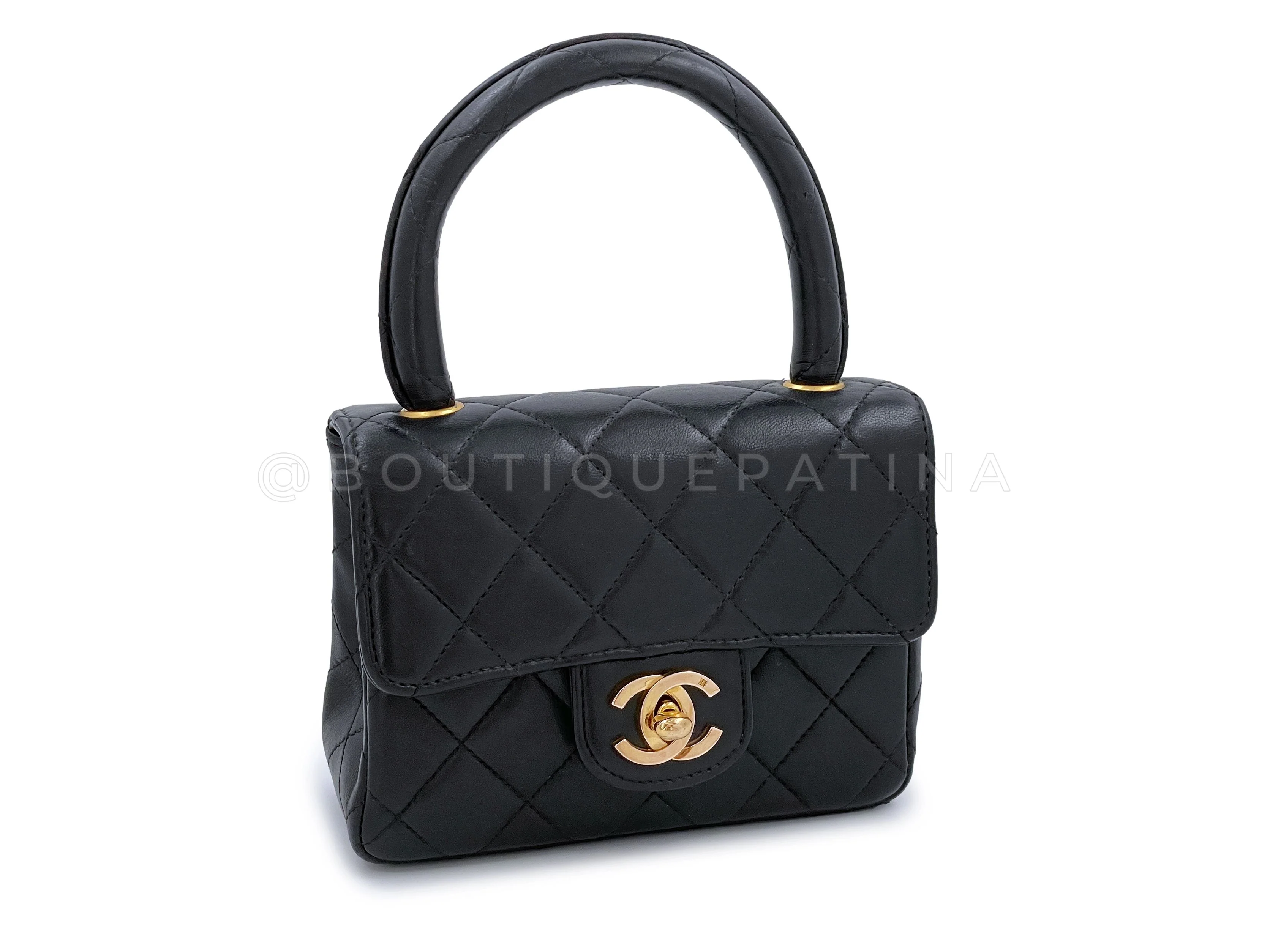 Chanel 1994 Vintage Parent Child Kelly Flap Set Black 24k GHW - Image 15