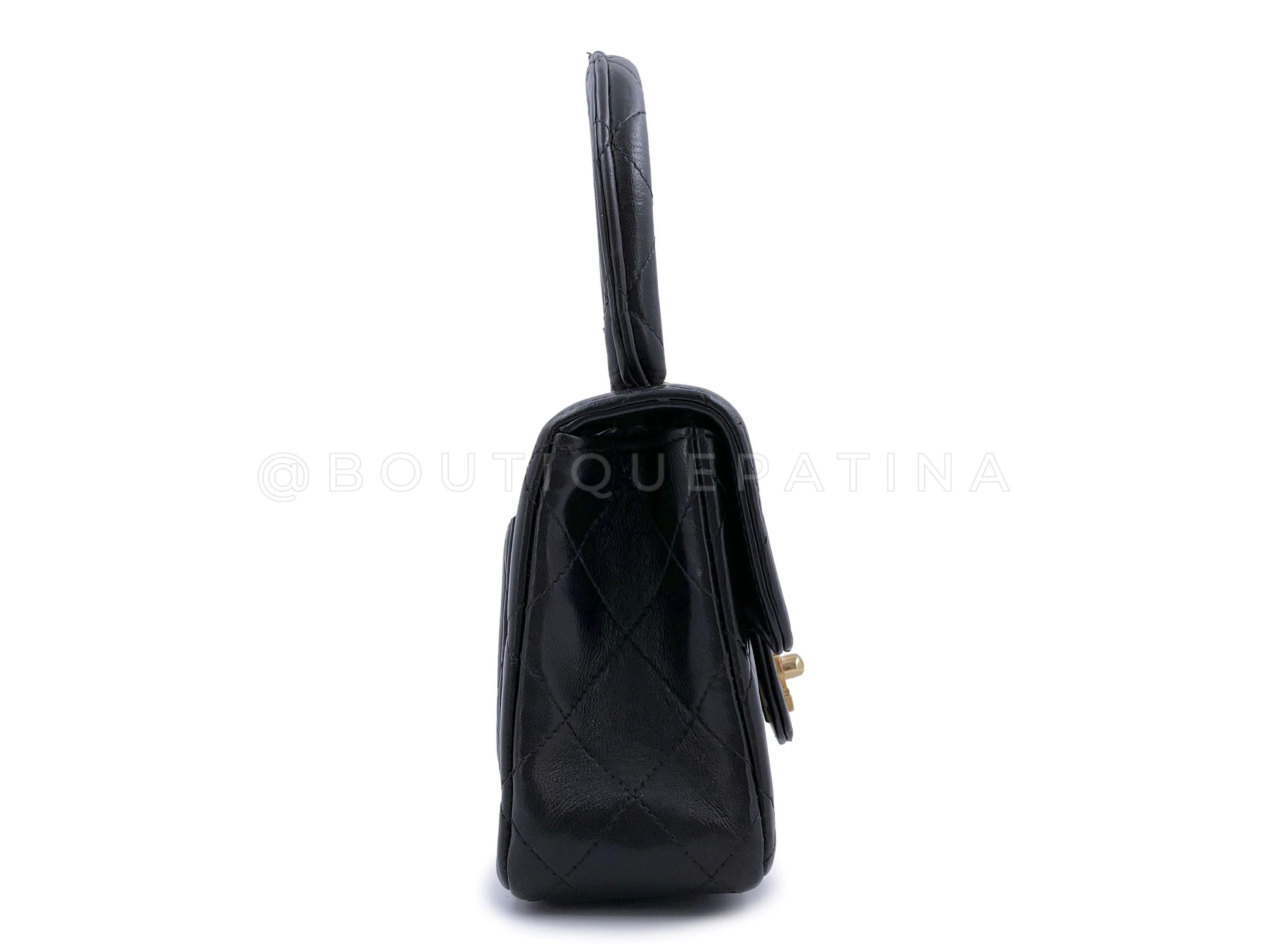 Chanel 1994 Vintage Parent Child Kelly Flap Set Black 24k GHW - Image 16