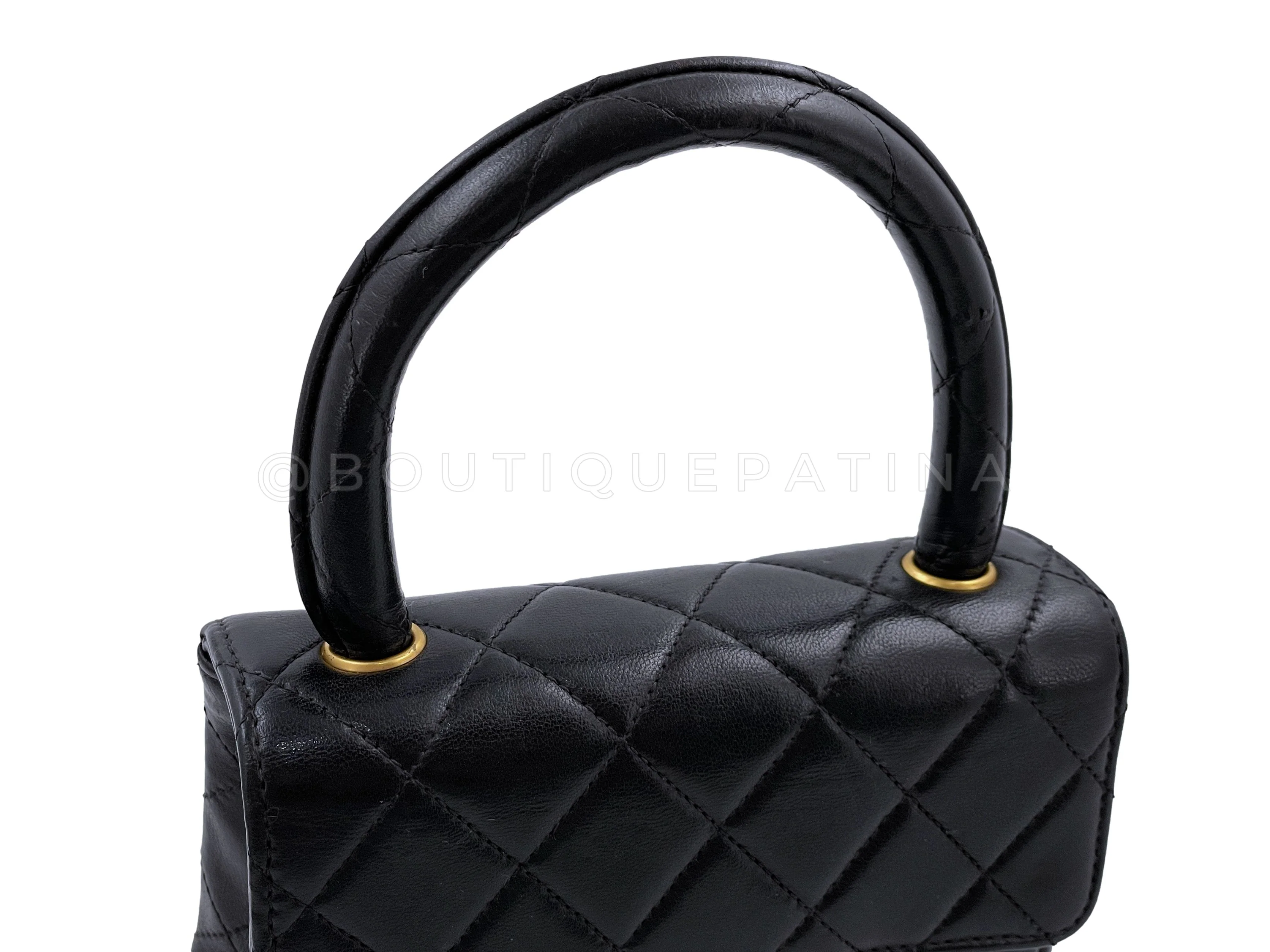 Chanel 1994 Vintage Parent Child Kelly Flap Set Black 24k GHW - Image 21