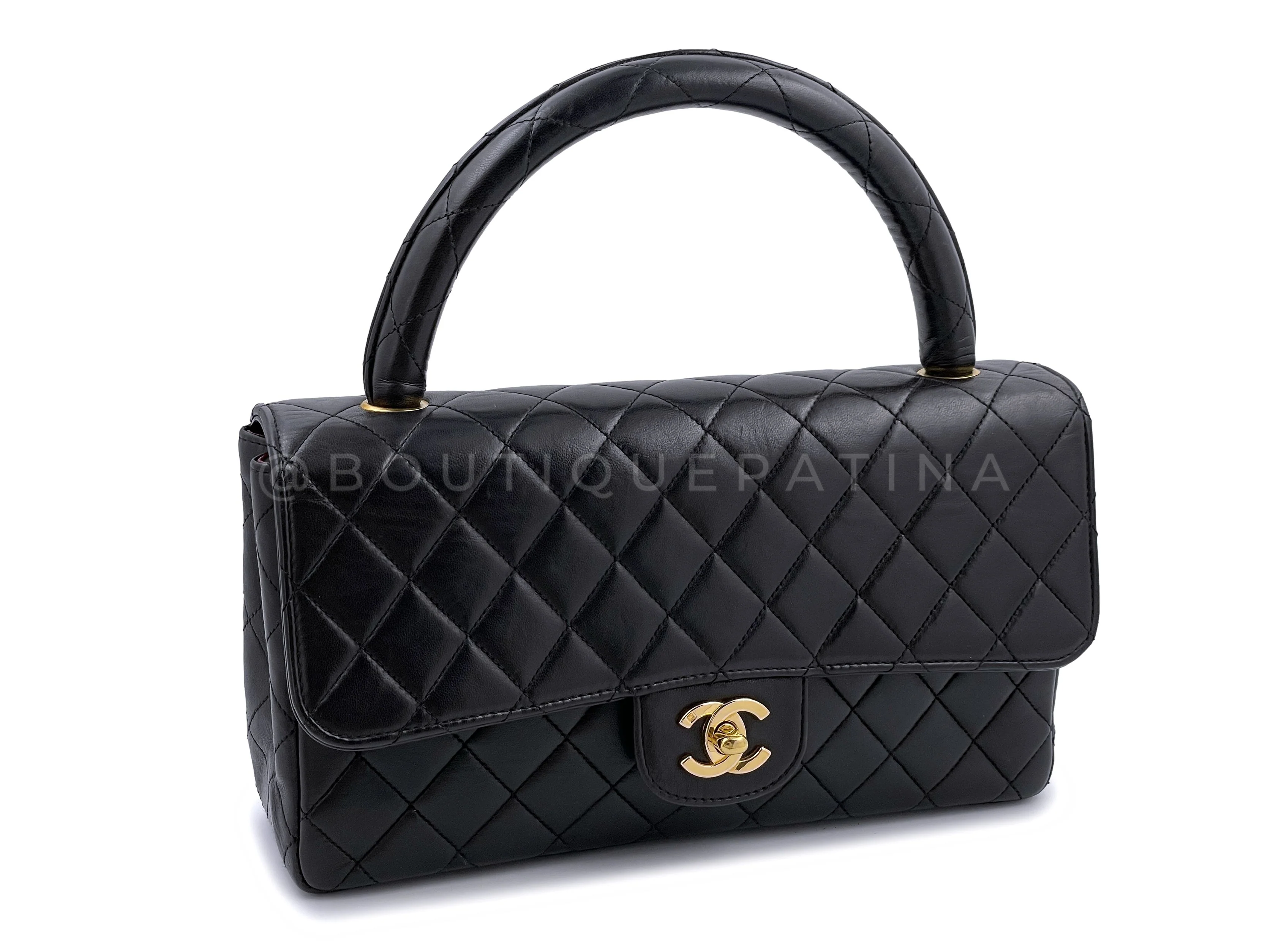 Chanel 1994 Vintage Parent Child Kelly Flap Set Black 24k GHW - Image 3