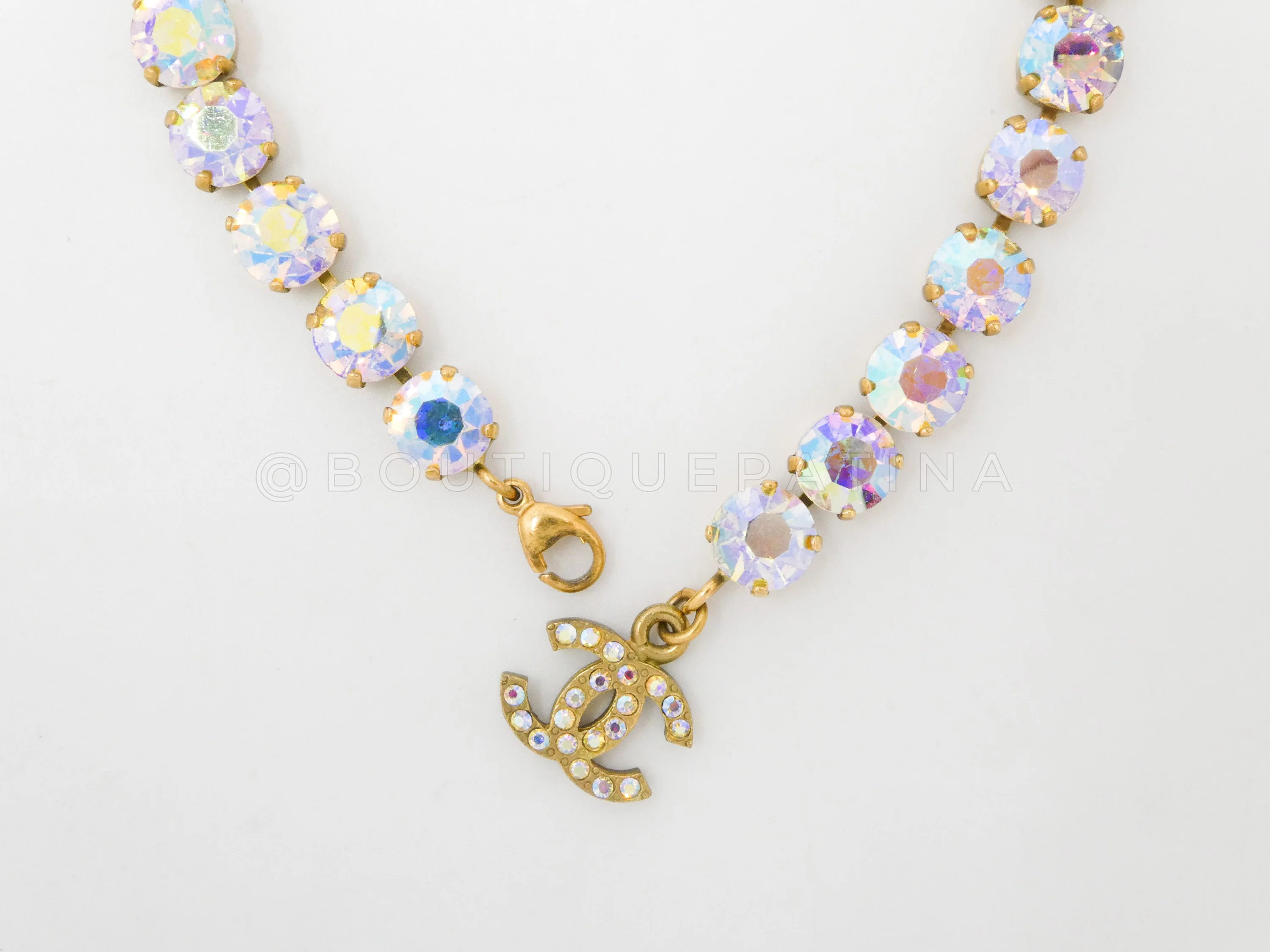 Chanel 95P Vintage "Barbie" Aurora Crystal Rhinestone Anklet - Image 3