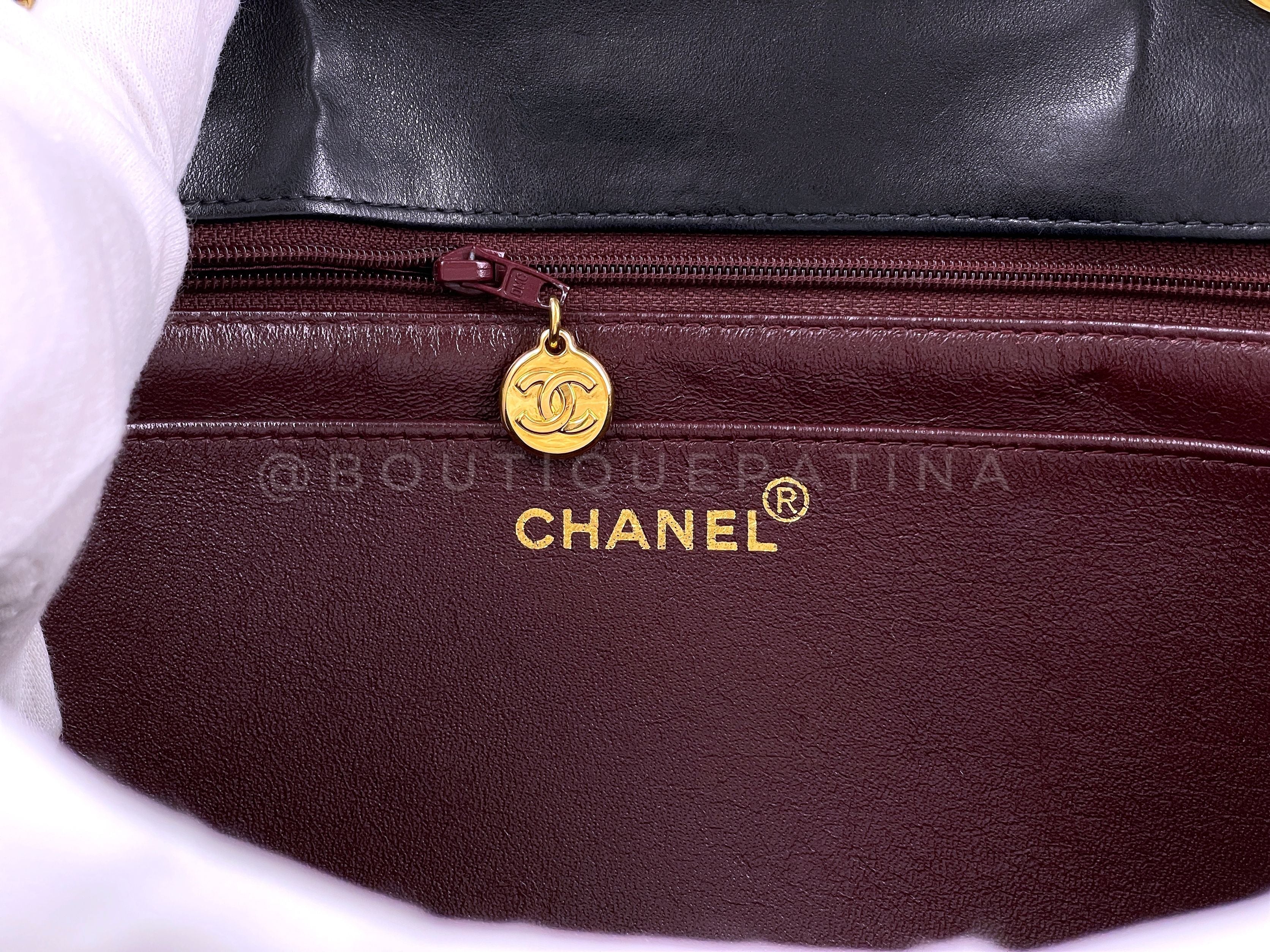 Chanel 1999 Vintage Black Jumbo Classic Flap Bag 24k GHW Lambskin - Image 11