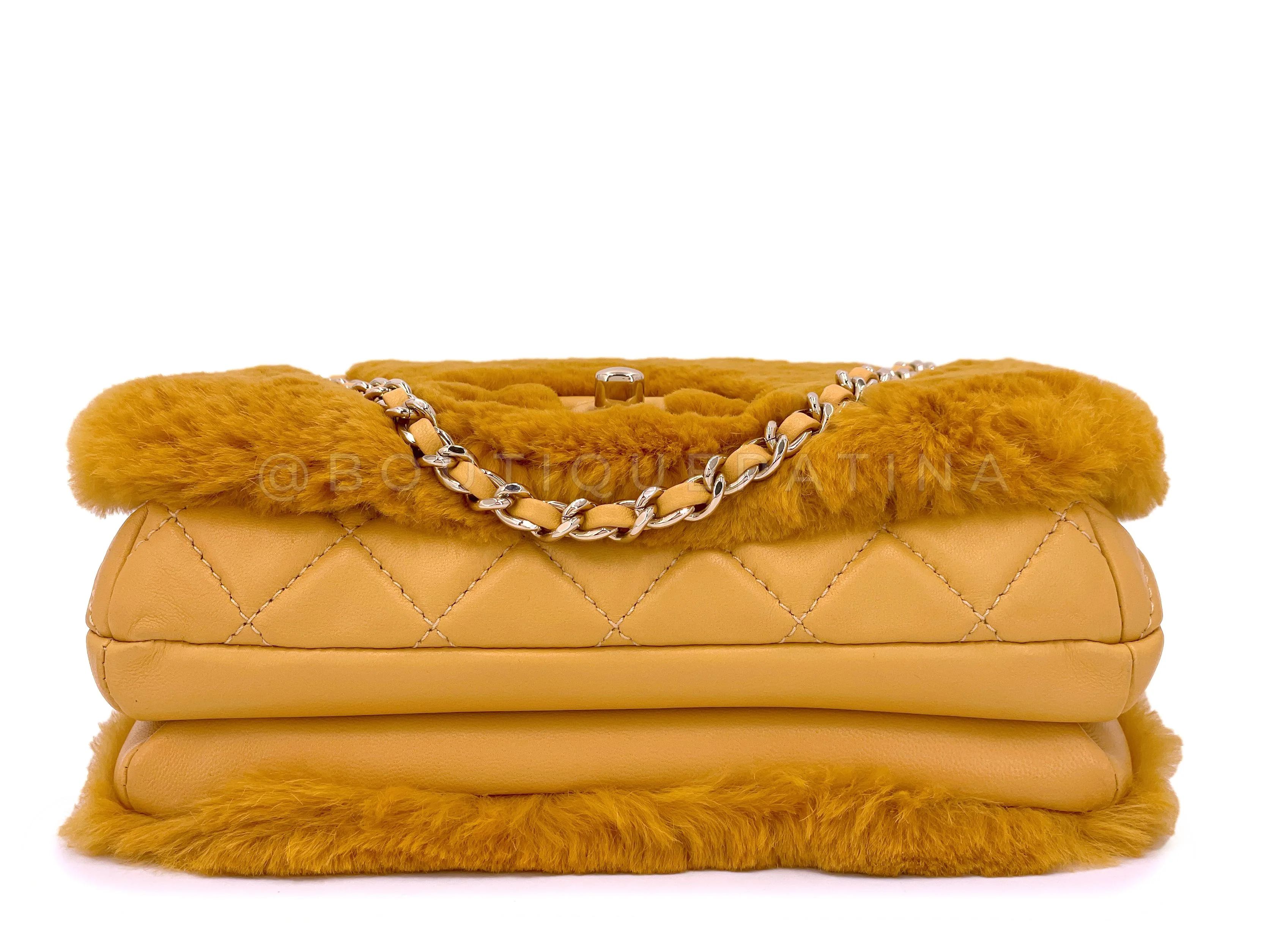 Chanel Butterscotch Fur Top Handle Mini Flap Bag GHW - Image 6