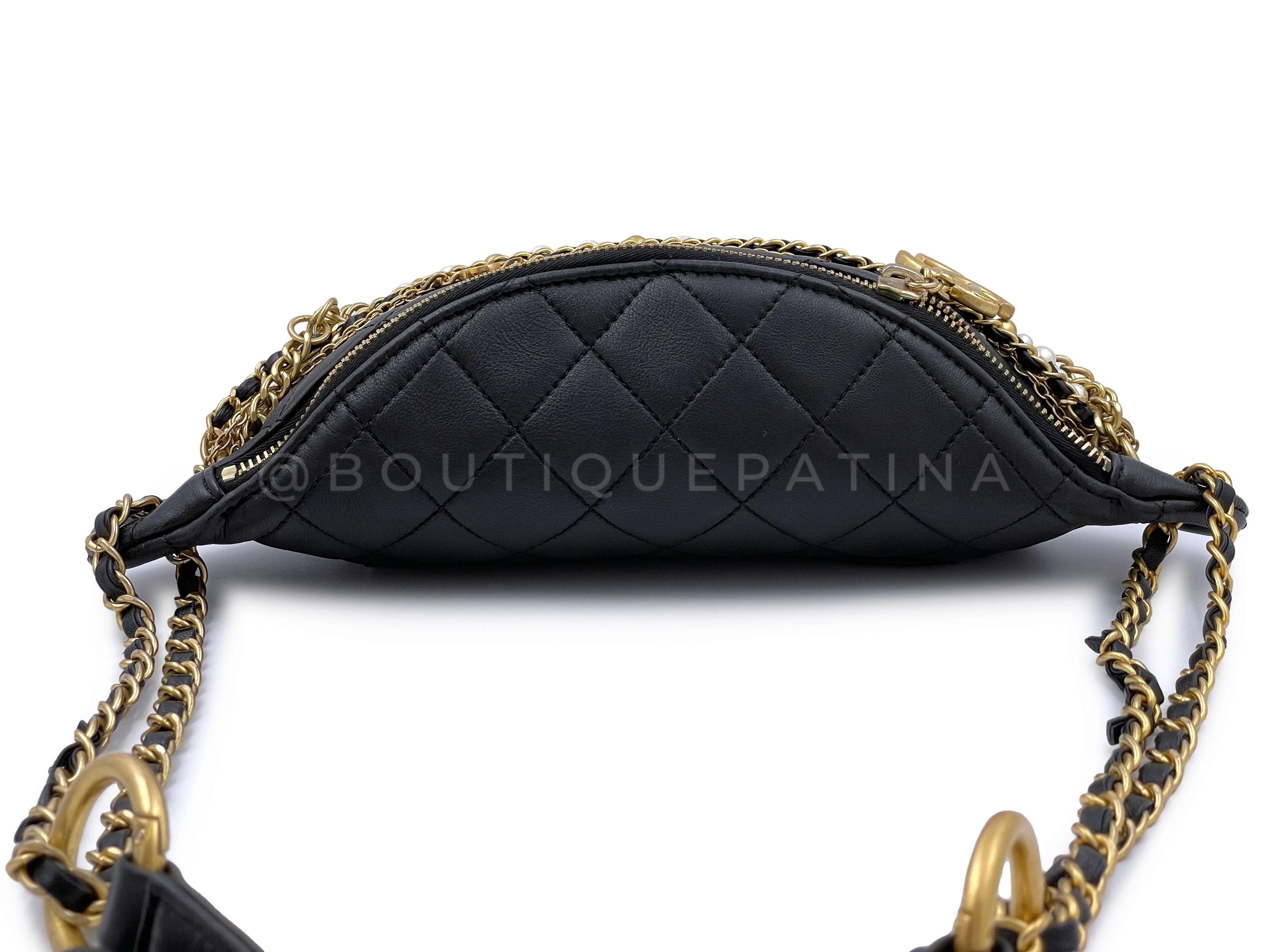 Chanel 19A Black All About Chains Fanny Pack Belt Bag - Image 7