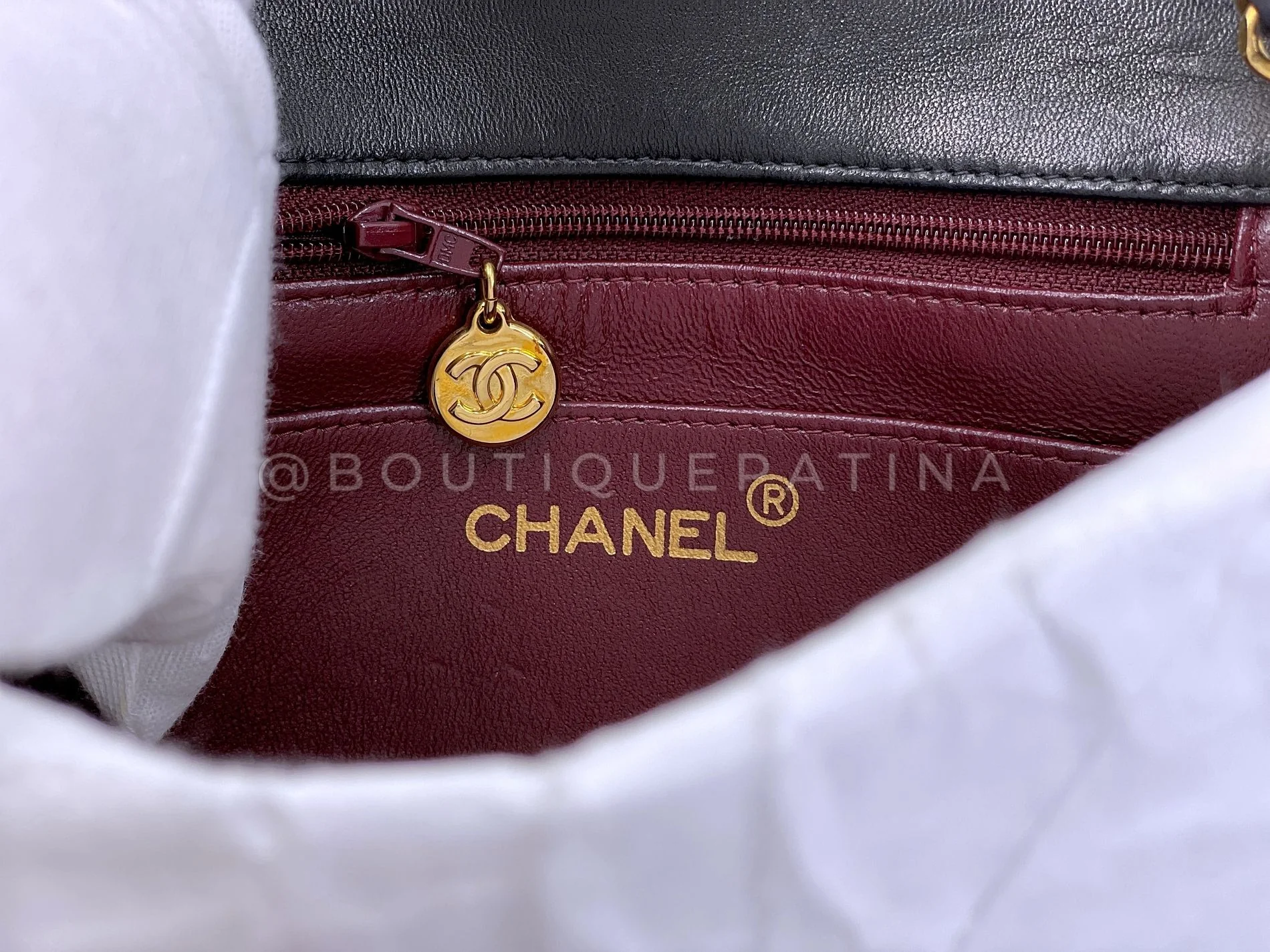 Chanel Vintage Square Mini Flap Bag Black 24k GHW Lambskin Y3G - Image 11