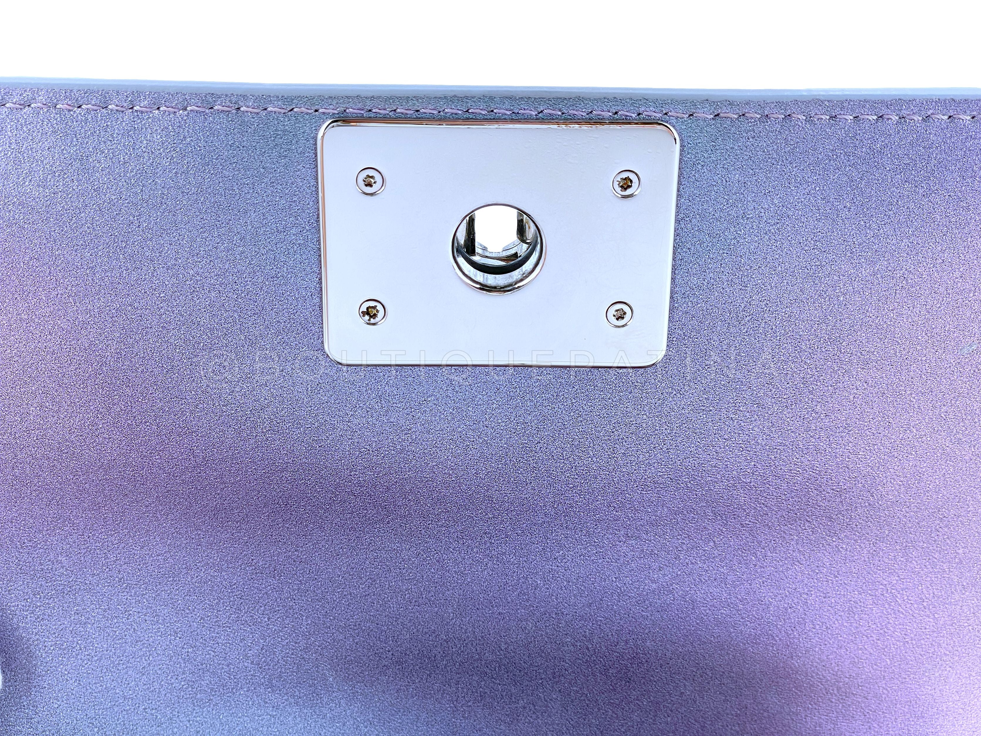 Chanel Iridescent Purple Mermaid Small Water Boy Flap Bag - Image 11