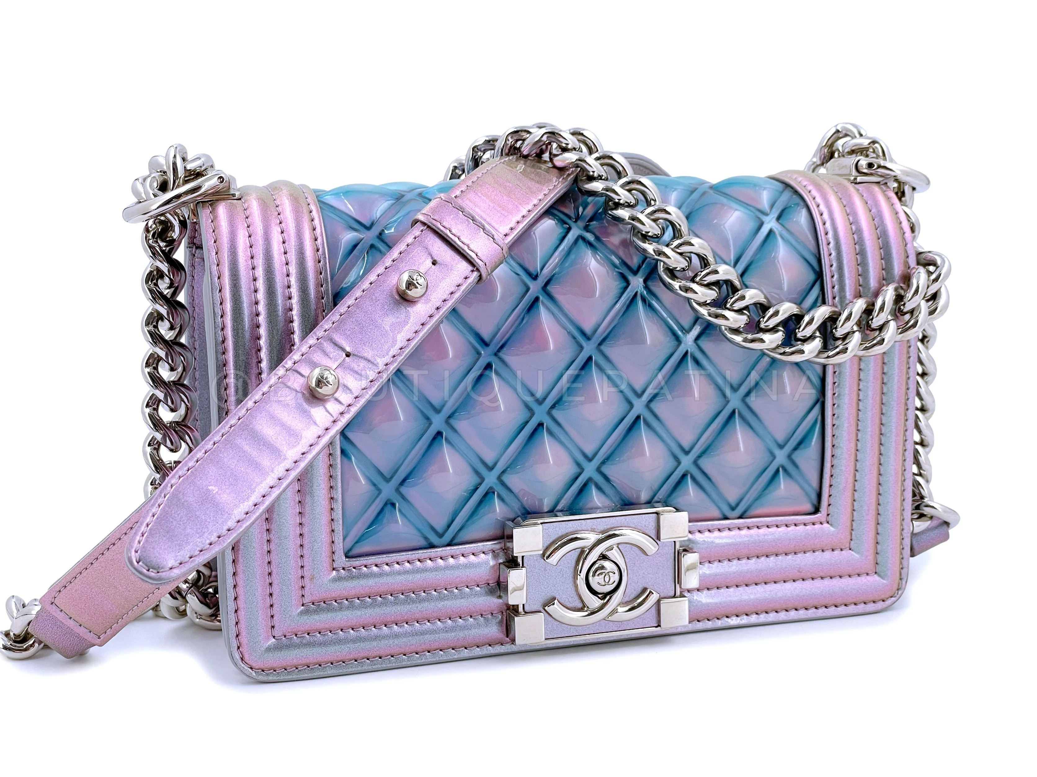 Chanel Iridescent Purple Mermaid Small Water Boy Flap Bag - Image 2