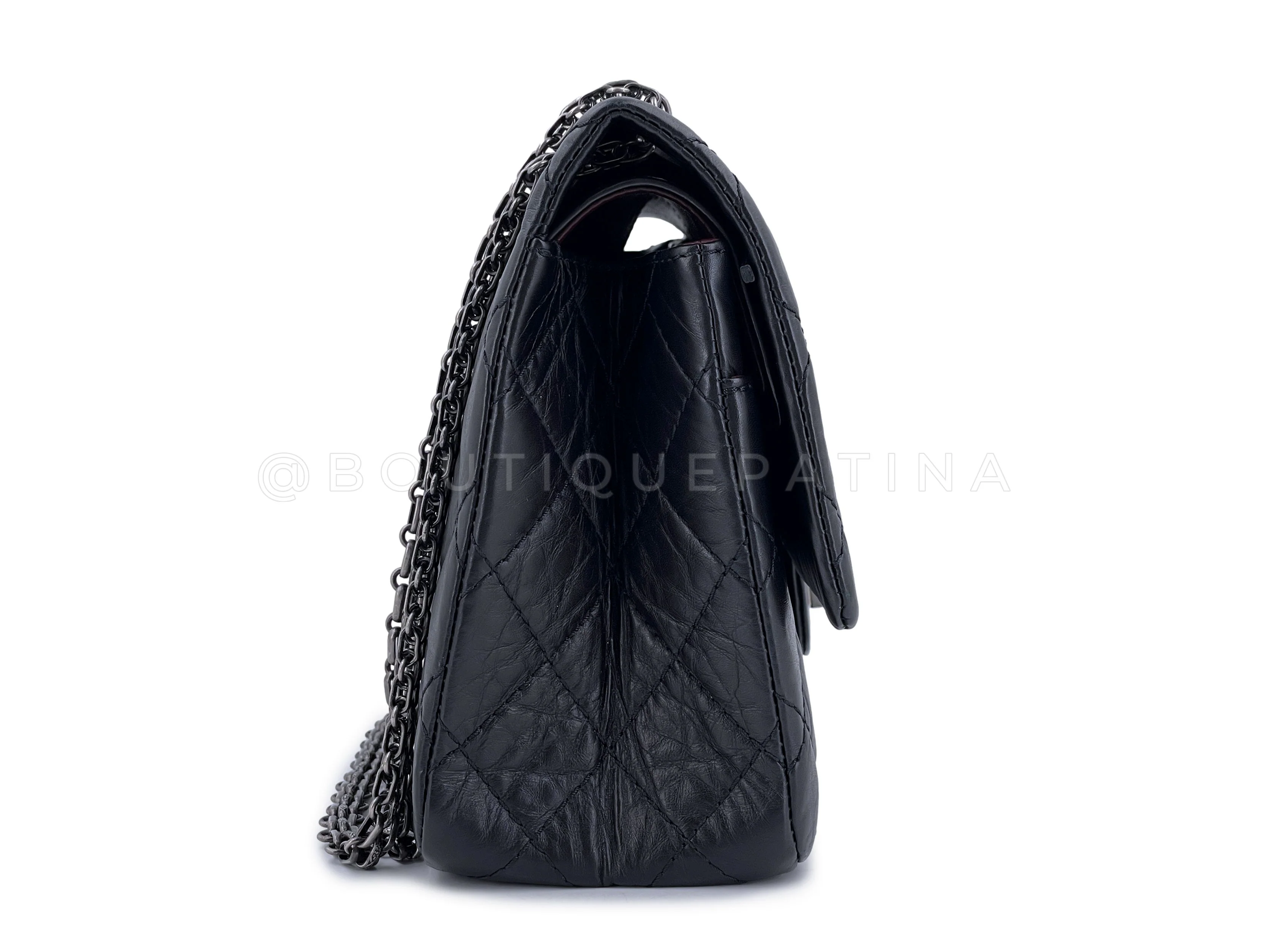 Chanel Black Aged Calfskin Reissue Medium 226 2.55 Flap Bag RHW - Image 4