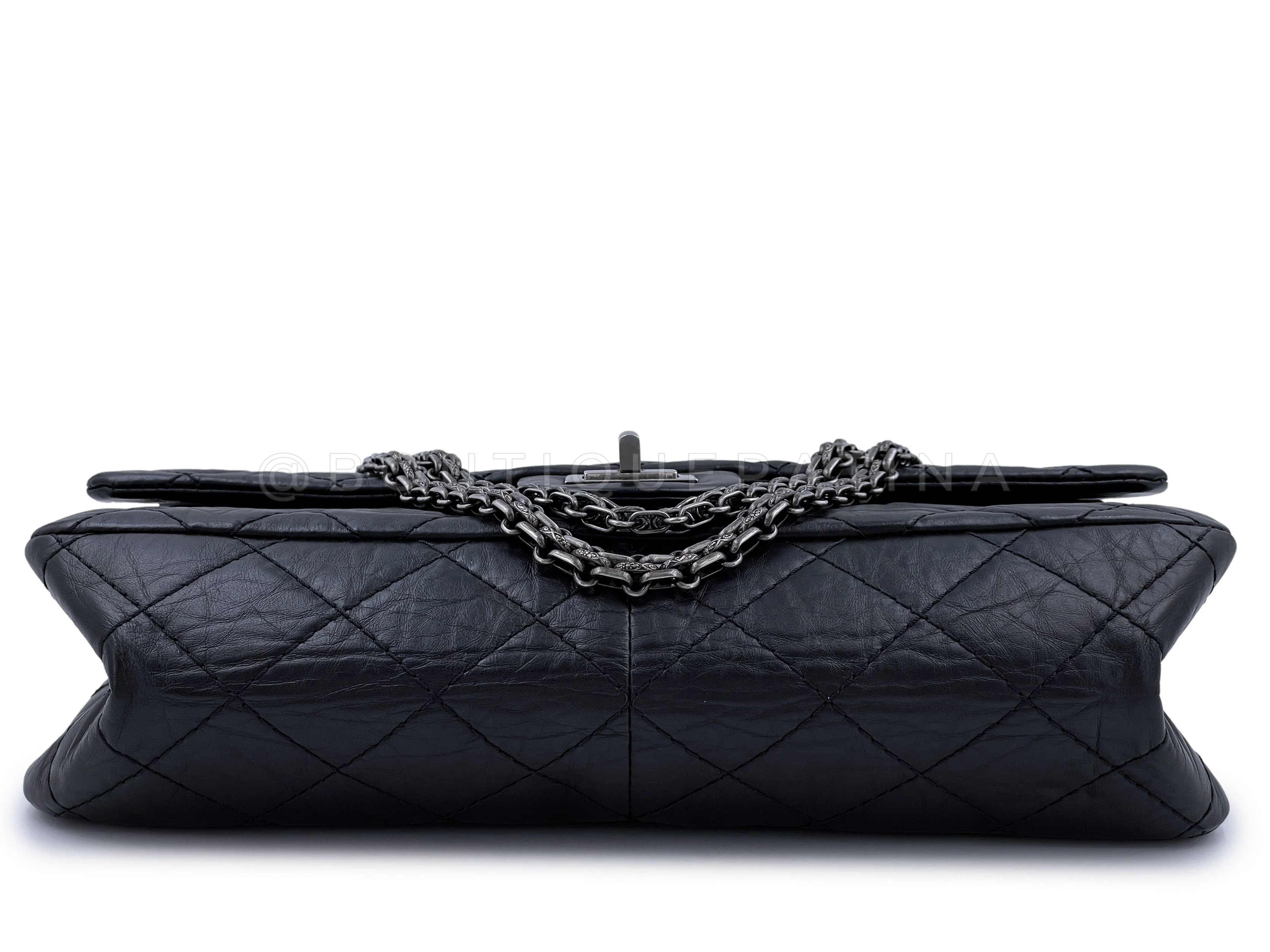 Chanel Black Aged Calfskin Reissue Medium 226 2.55 Flap Bag RHW - Image 6