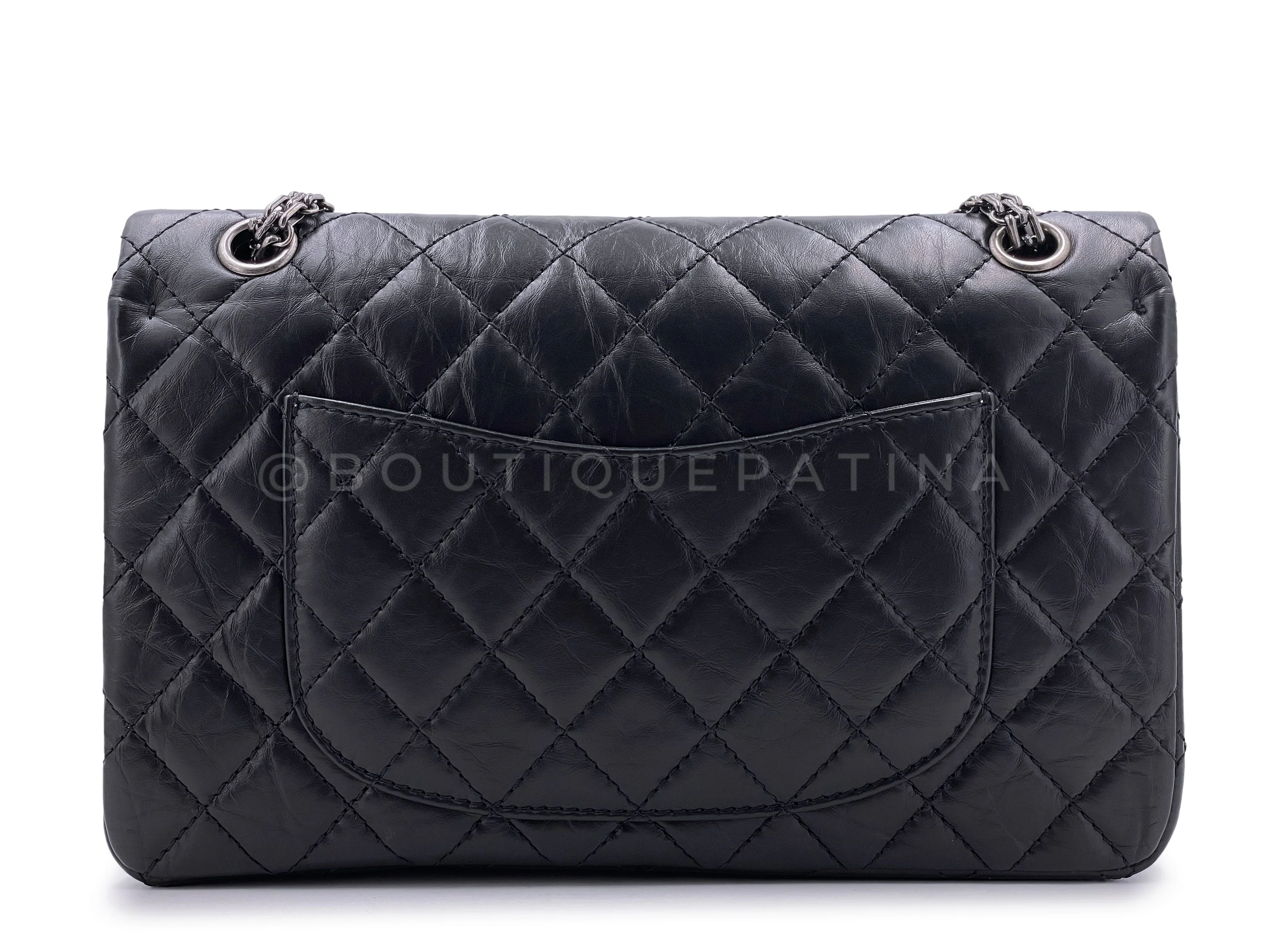 Chanel Black Reissue 2.55 Classic Double Flap Bag 226 Medium - Image 5
