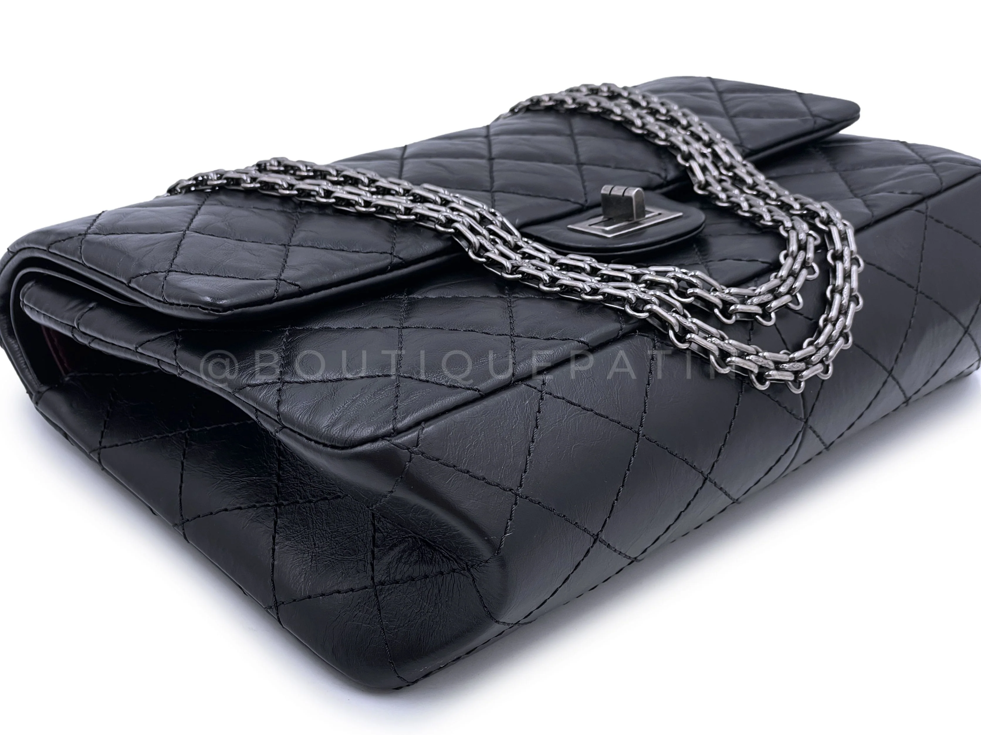 Chanel Black Reissue 2.55 Classic Double Flap Bag 226 Medium - Image 8