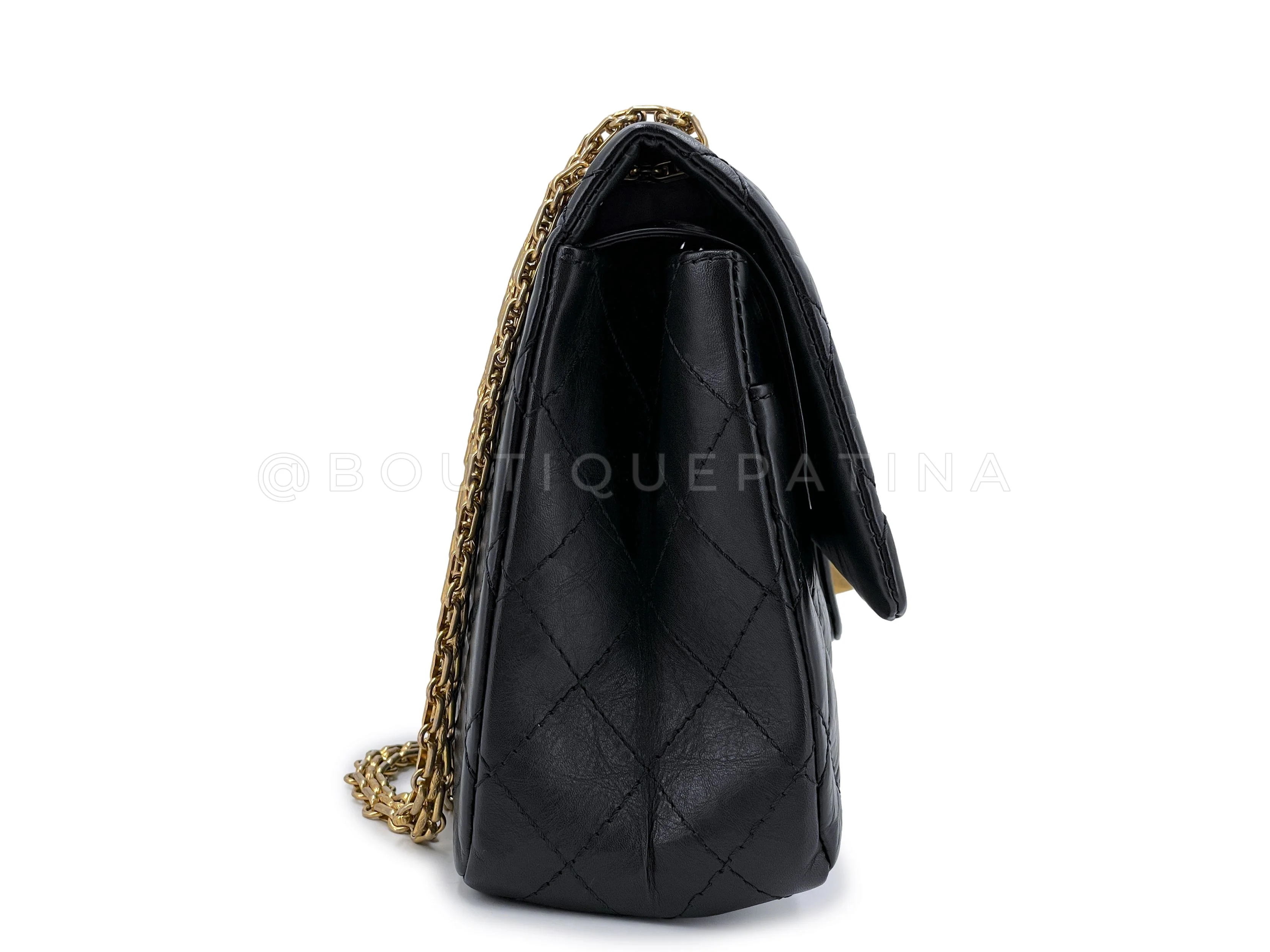 Chanel Medium 226 2.55 Reissue Flap Bag Black Aged Calfskin GHW JAQ - Image 4