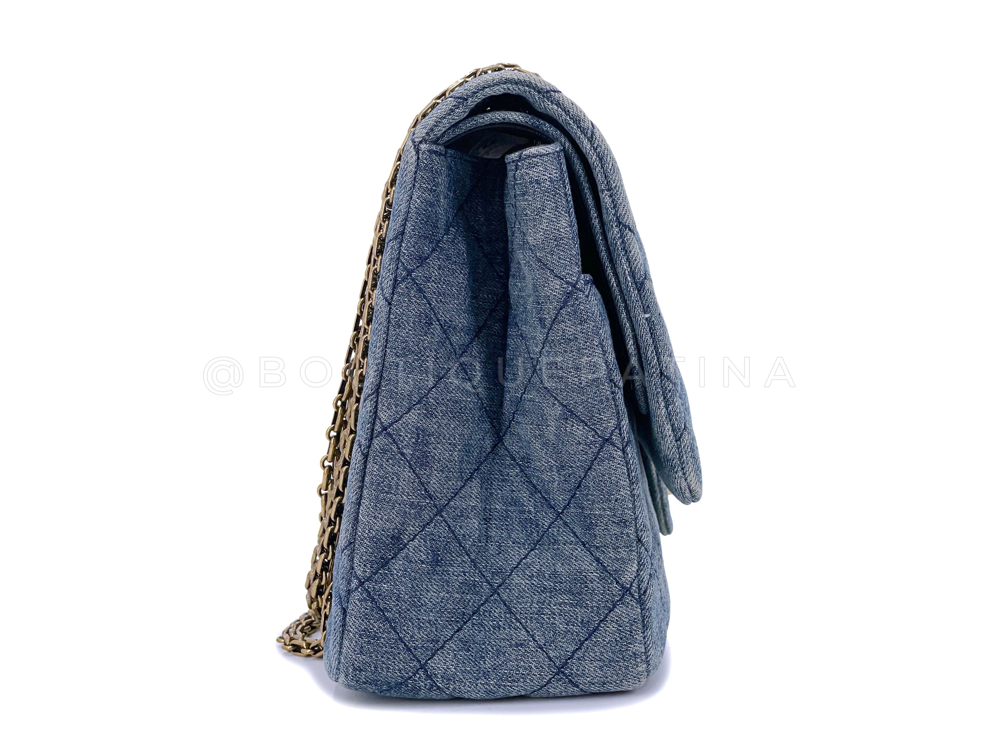 Chanel 2012 Denim Large 2.55 Reissue Double Flap Bag 227 GHW - Image 4