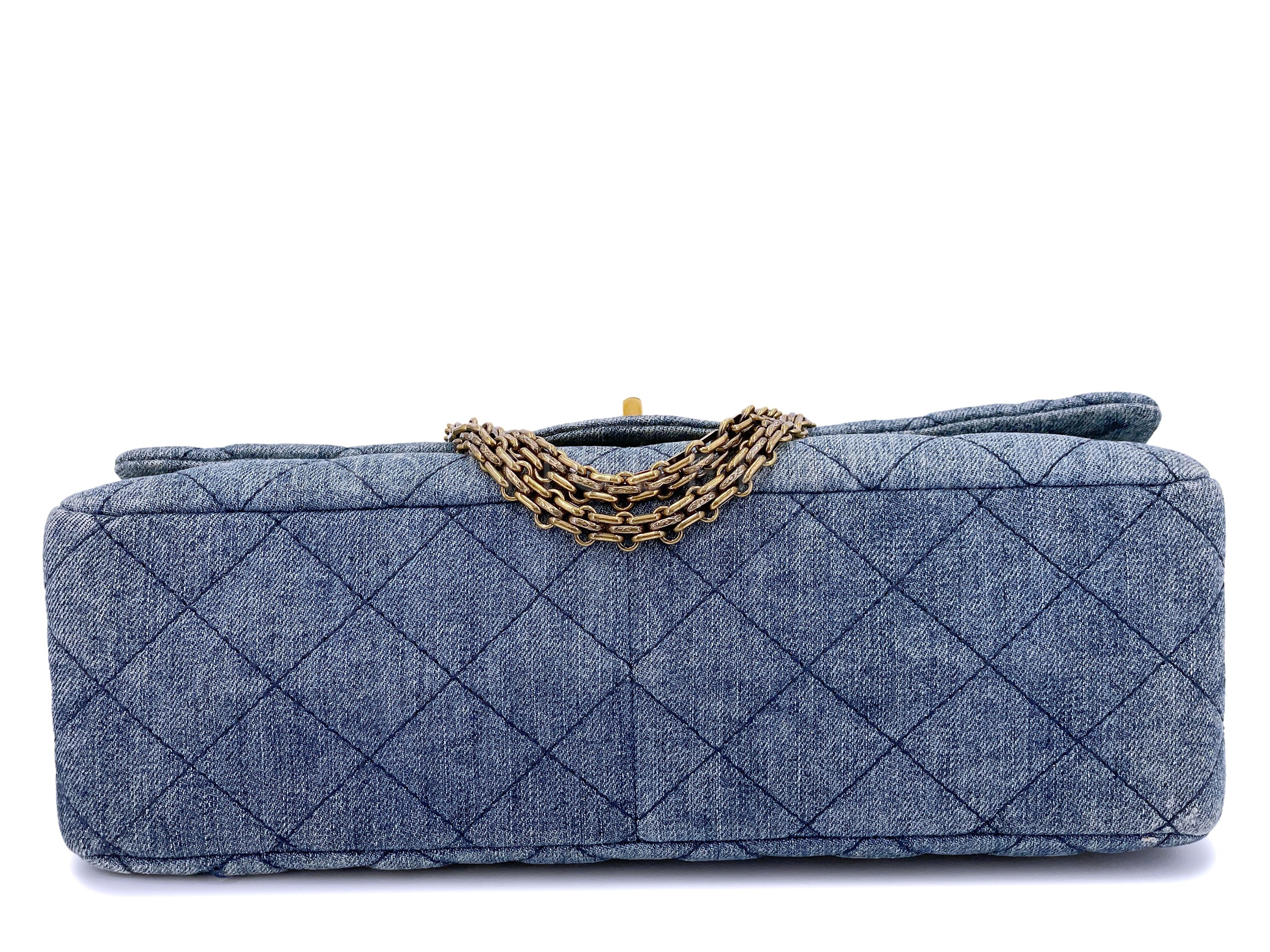 Chanel 2012 Denim Large 2.55 Reissue Double Flap Bag 227 GHW - Image 6