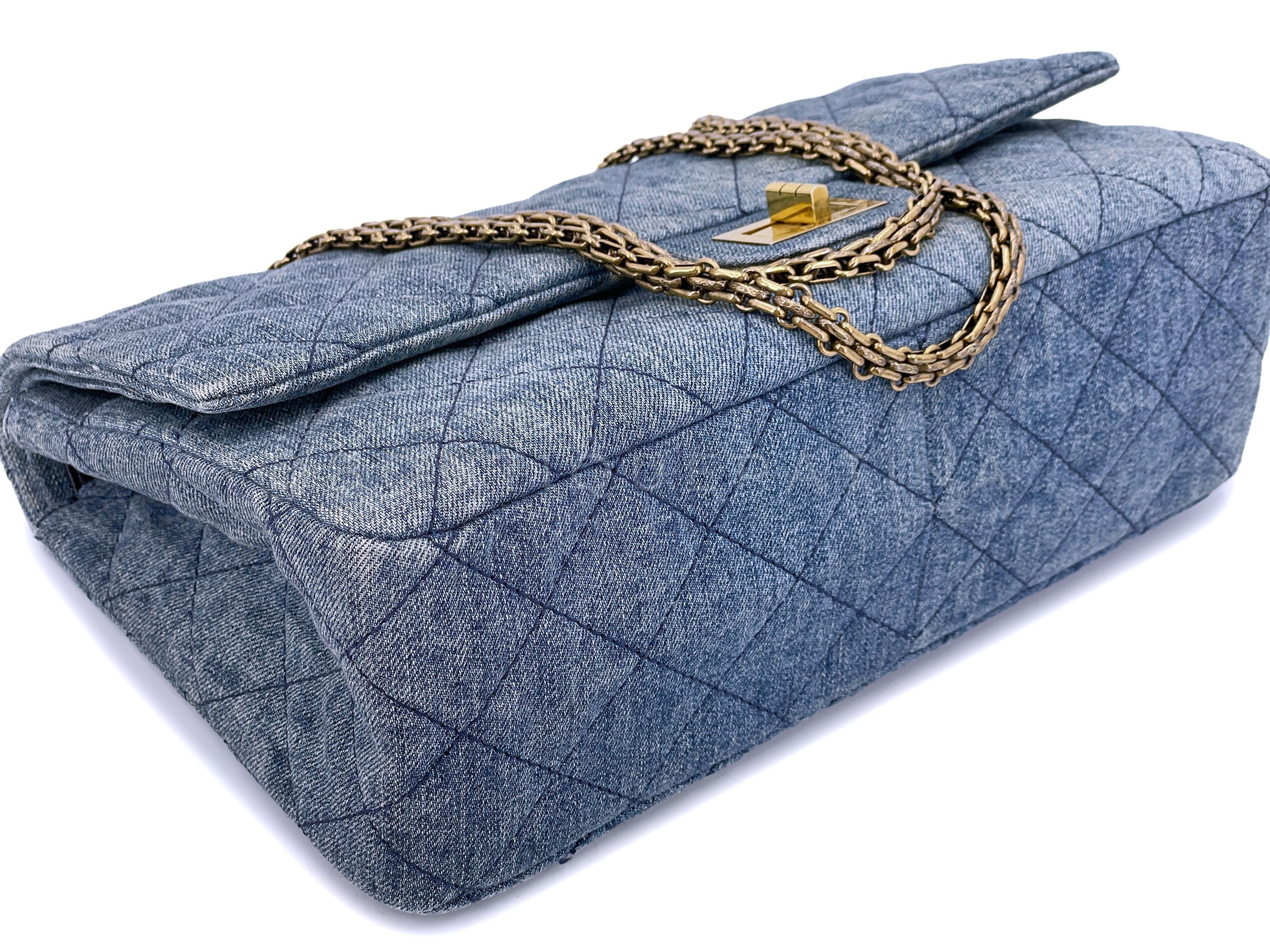 Chanel 2012 Denim Large 2.55 Reissue Double Flap Bag 227 GHW - Image 7