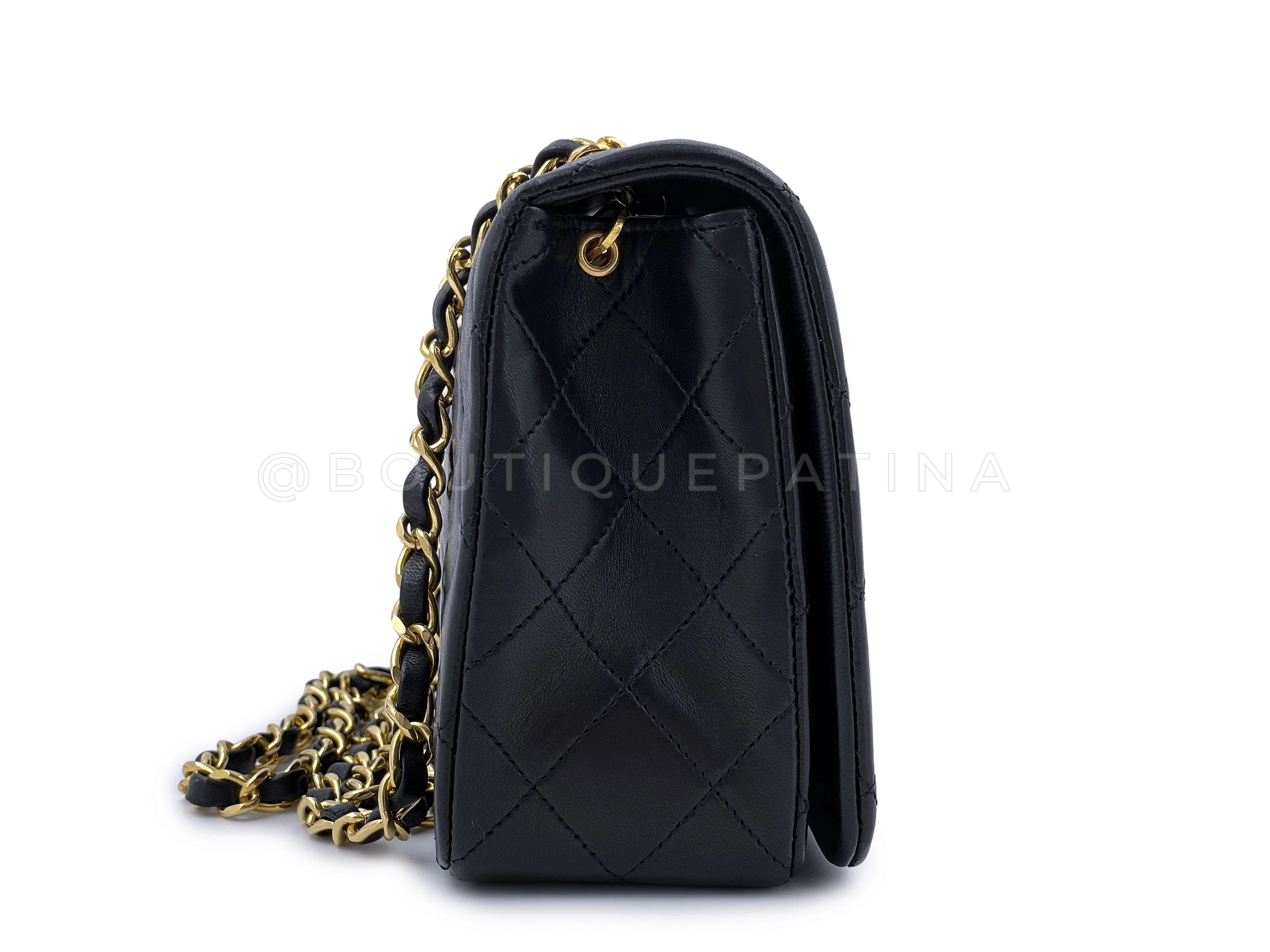 Chanel 1989 Vintage Black Lambskin Full Flap Bag 24k GHW - Image 4