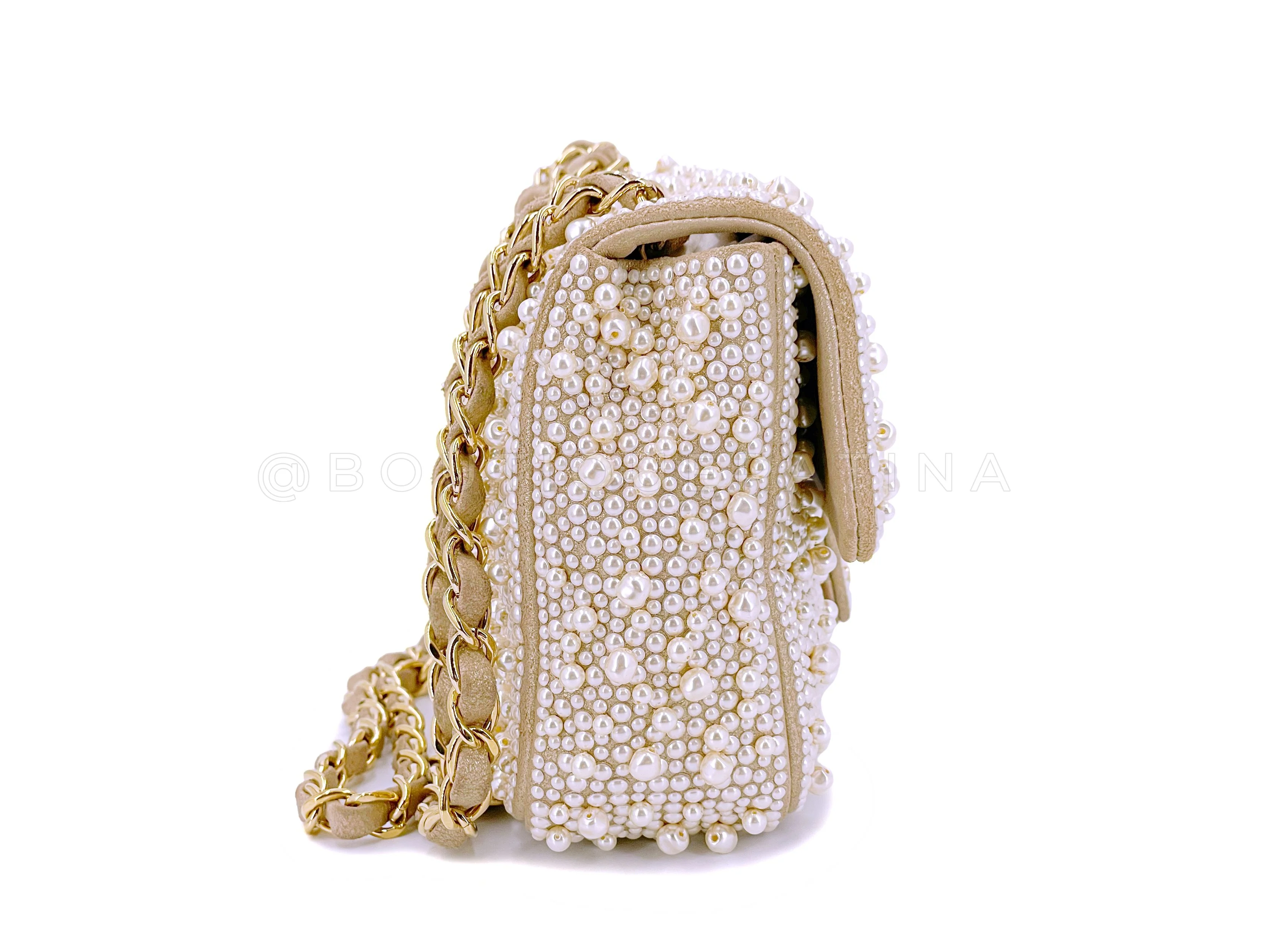 Chanel 17A Pearl Mini Flap Bag Paris-Cosmopolite Metiers D'Art FWW - Image 4