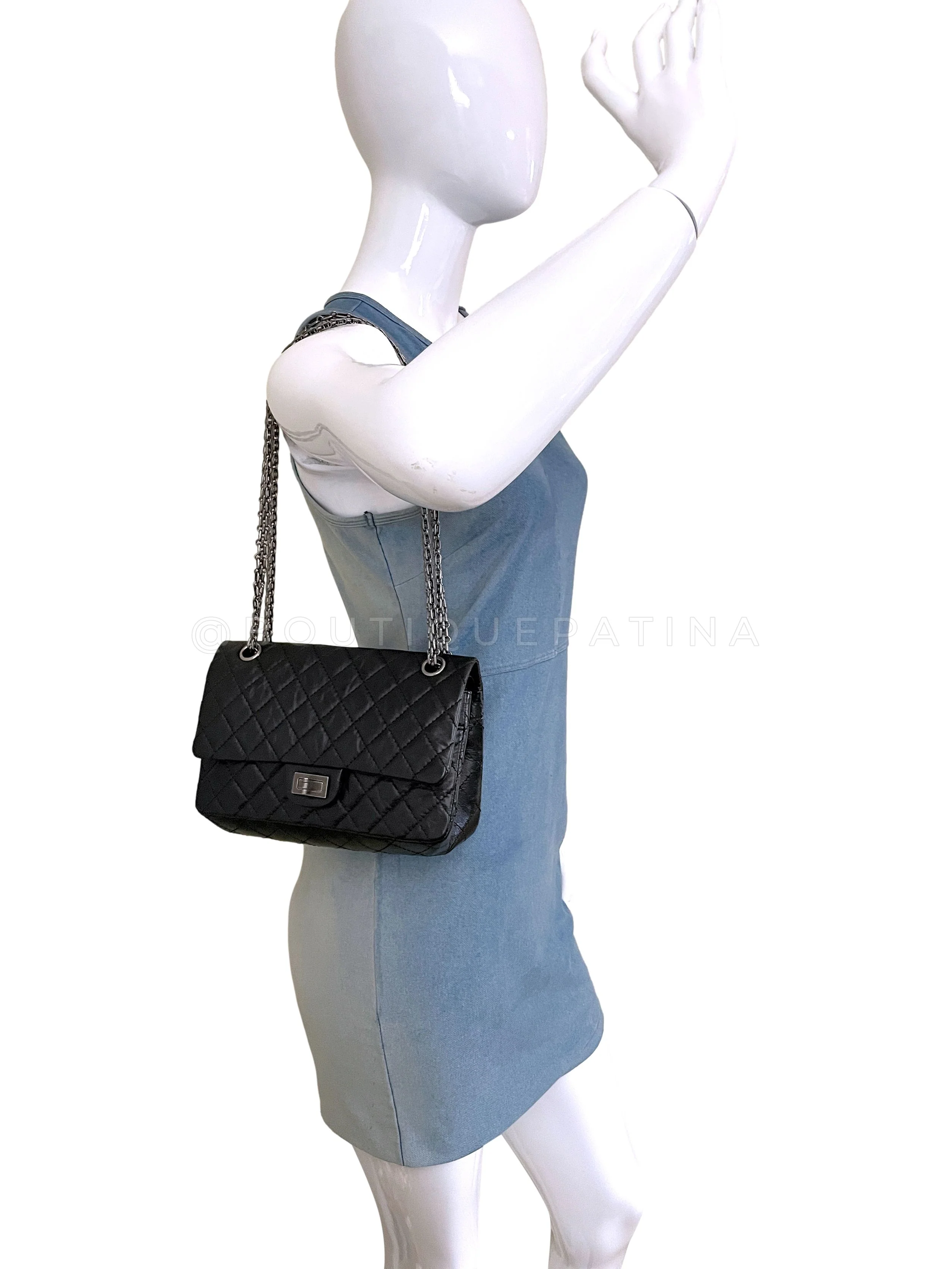 Chanel Black 2.55 Reissue Classic Double Flap Bag RHW 225 - Image 14