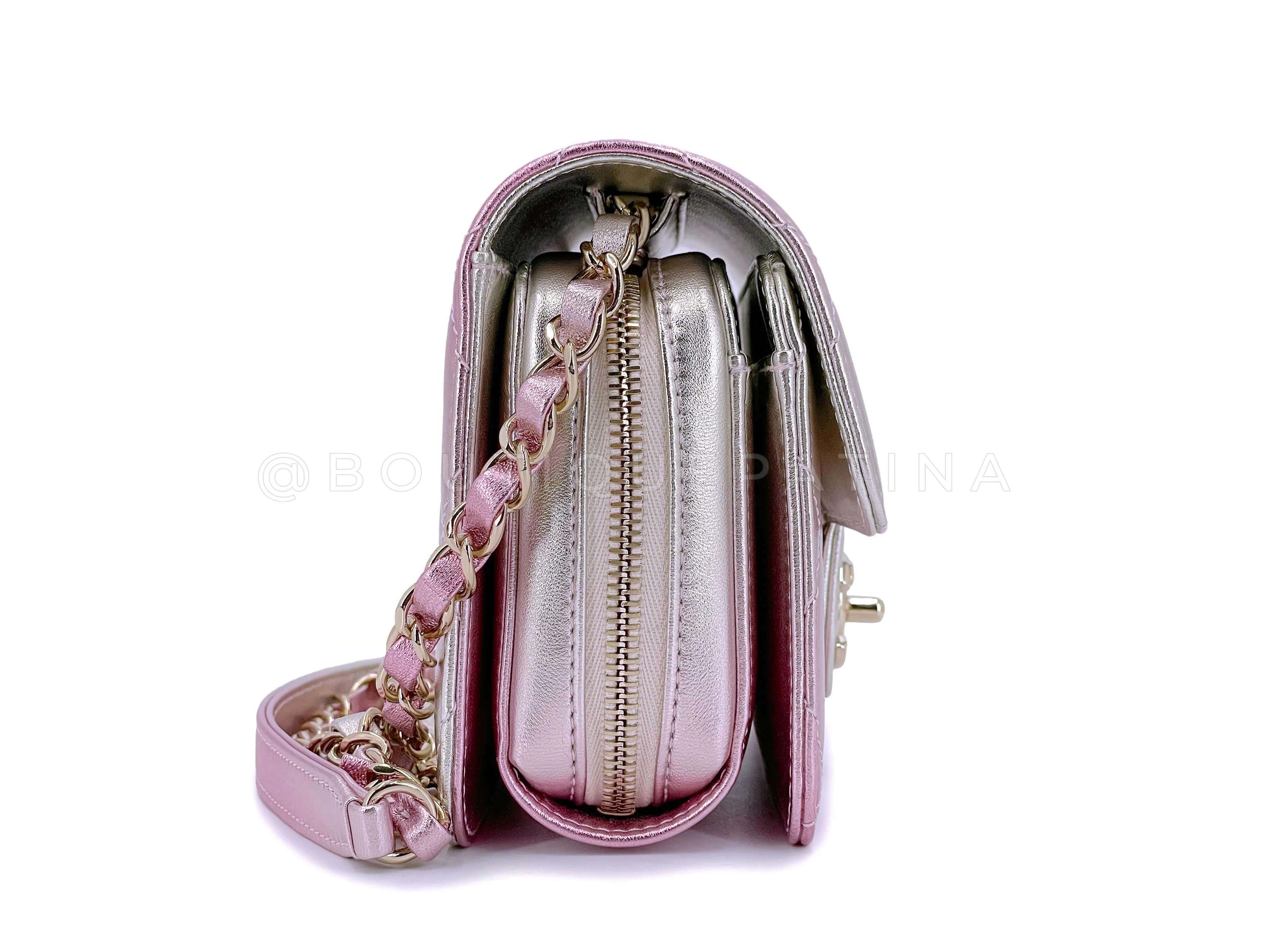 Chanel Metallic Mermaid Ombre Pink Mini Flap Bag GHW - Image 4