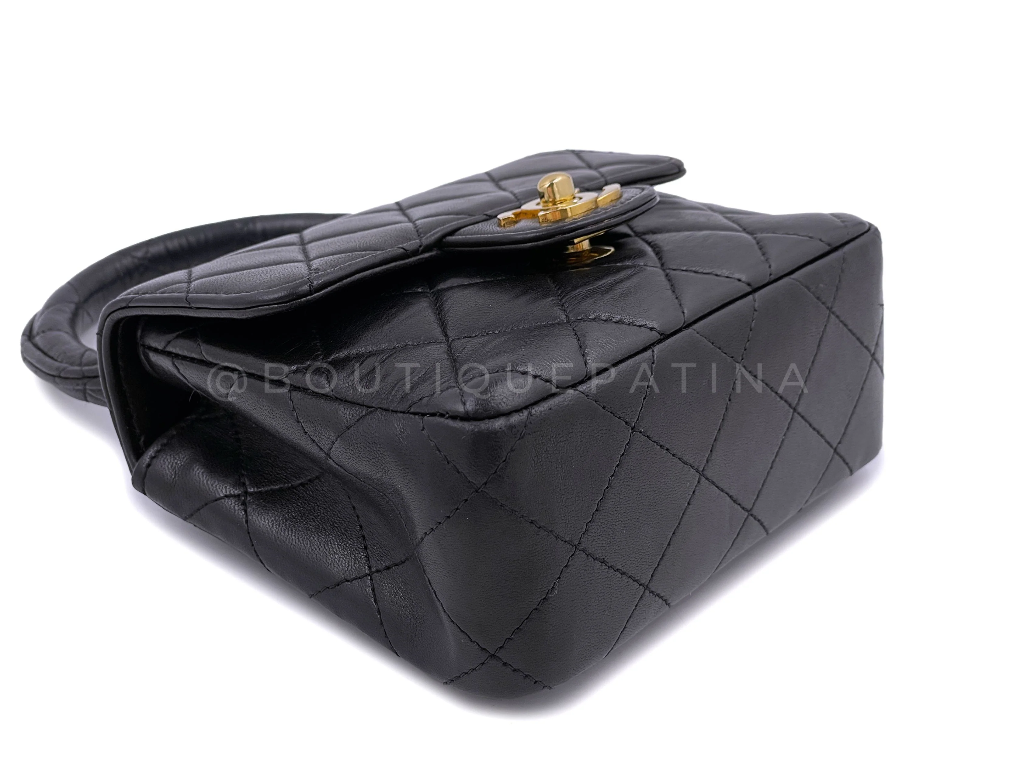 Chanel 1994 Vintage Parent Child Bag Kelly Flap Set Black 24k GHW - Image 13