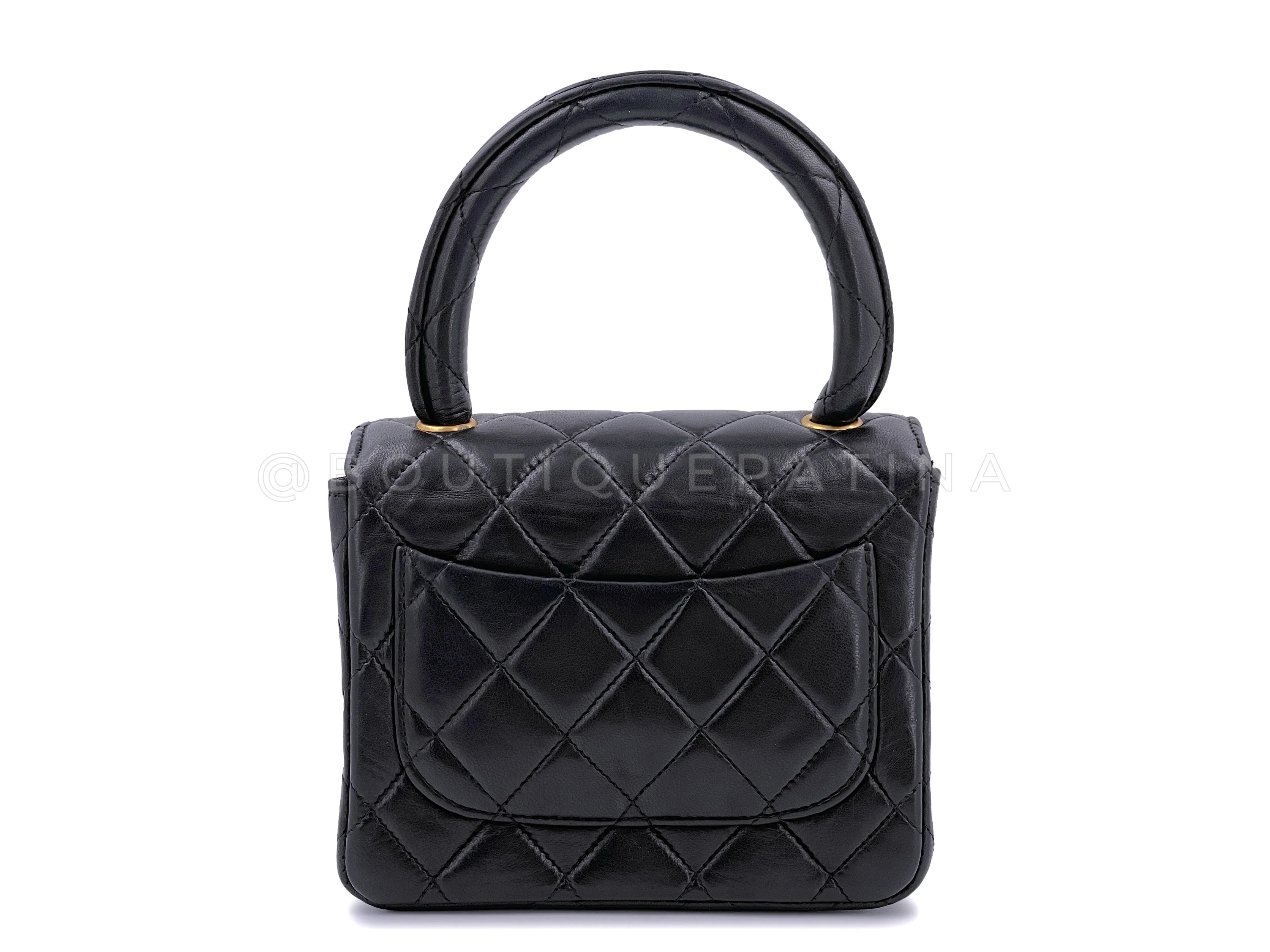 Chanel 1994 Vintage Parent Child Bag Kelly Flap Set Black 24k GHW - Image 15