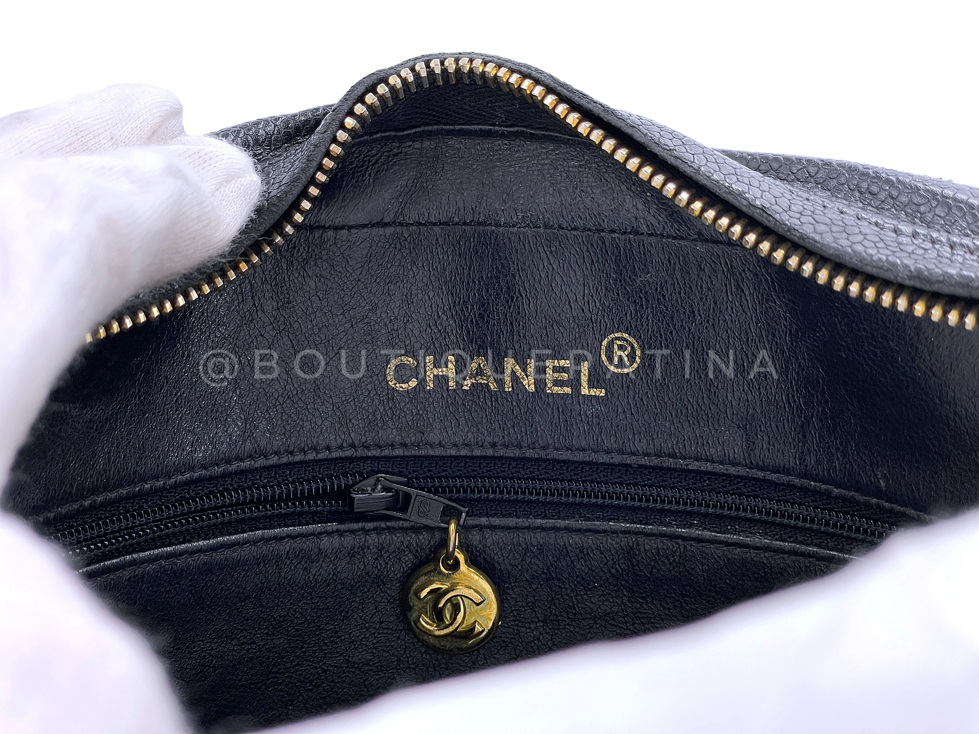 Chanel 1994 Vintage Black Caviar Small Flap Camera Case Bag 24k GHW - Image 11