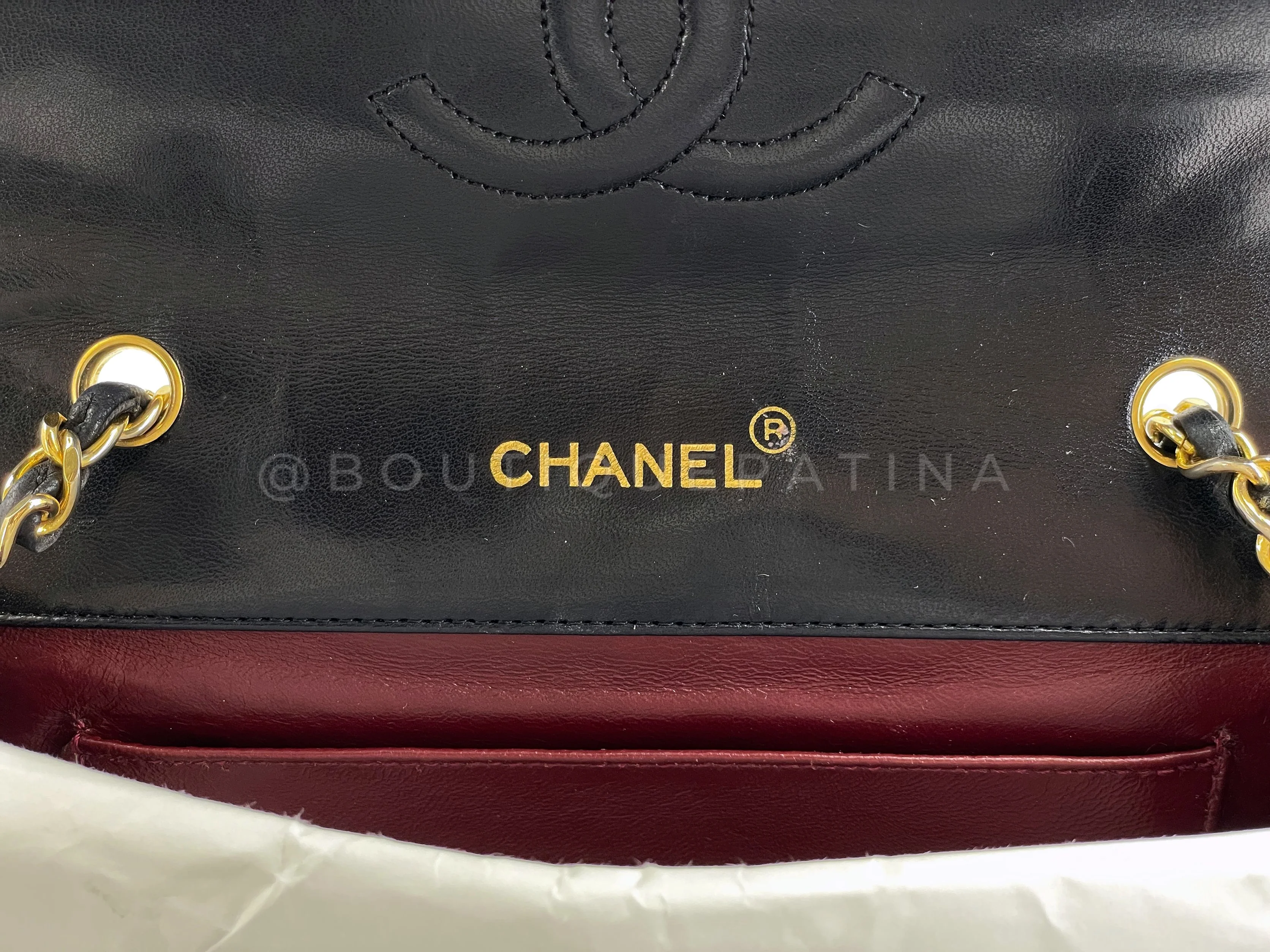 Chanel 1989 Vintage Round Half Moon Flap Bag 24k GHW Black HWA - Image 11