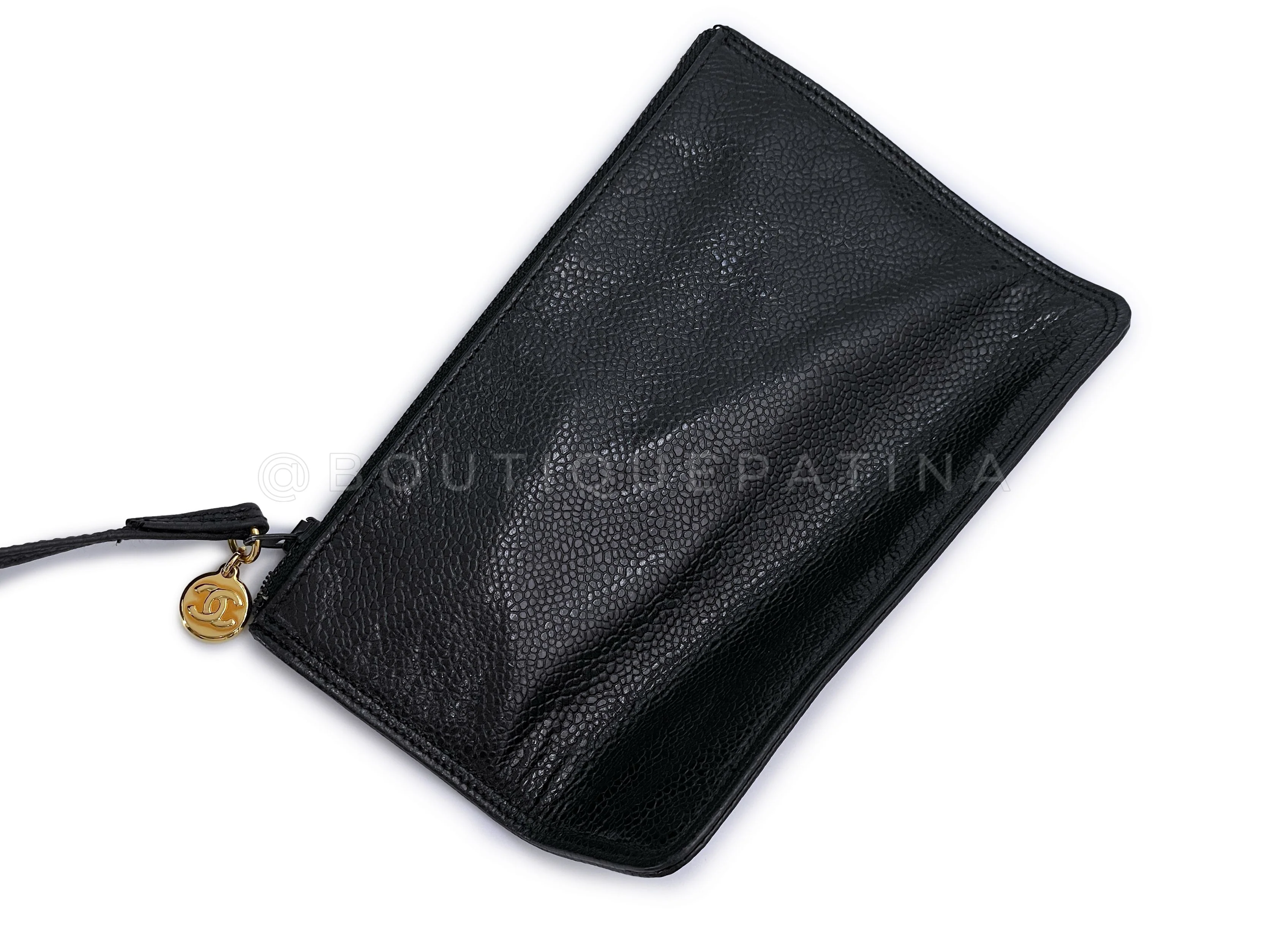 Chanel 1994 Vintage Black Caviar Classic Gold CC Backpack Bag 24k GHW - Image 9