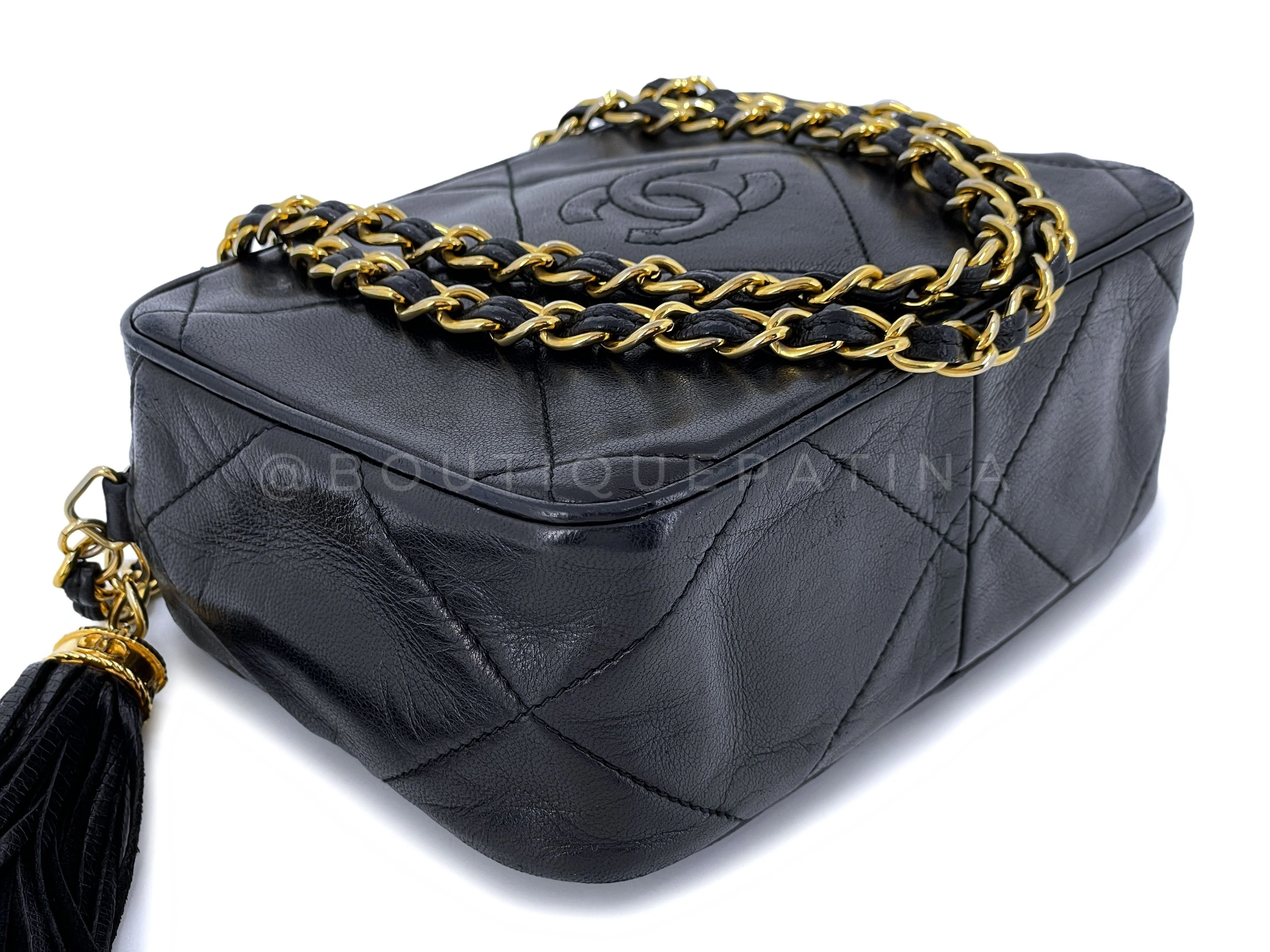 Chanel Vintage Mini Camera Case Bag 1987 24k GHW Black Lambskin SUY - Image 7