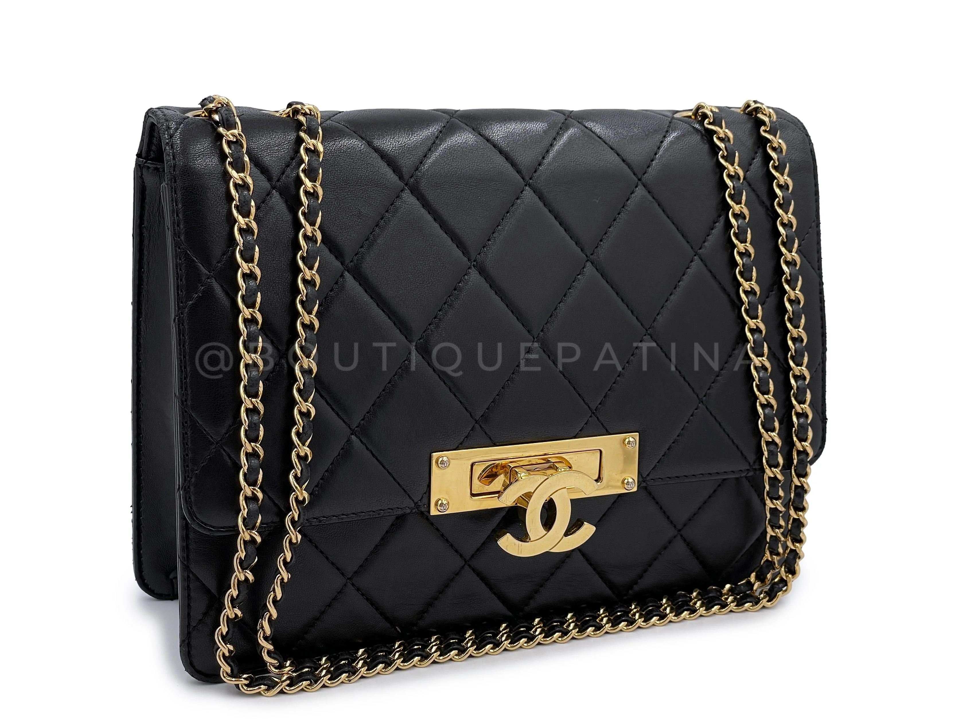 Chanel Black Lambskin Golden Class Flap Bag - Image 3
