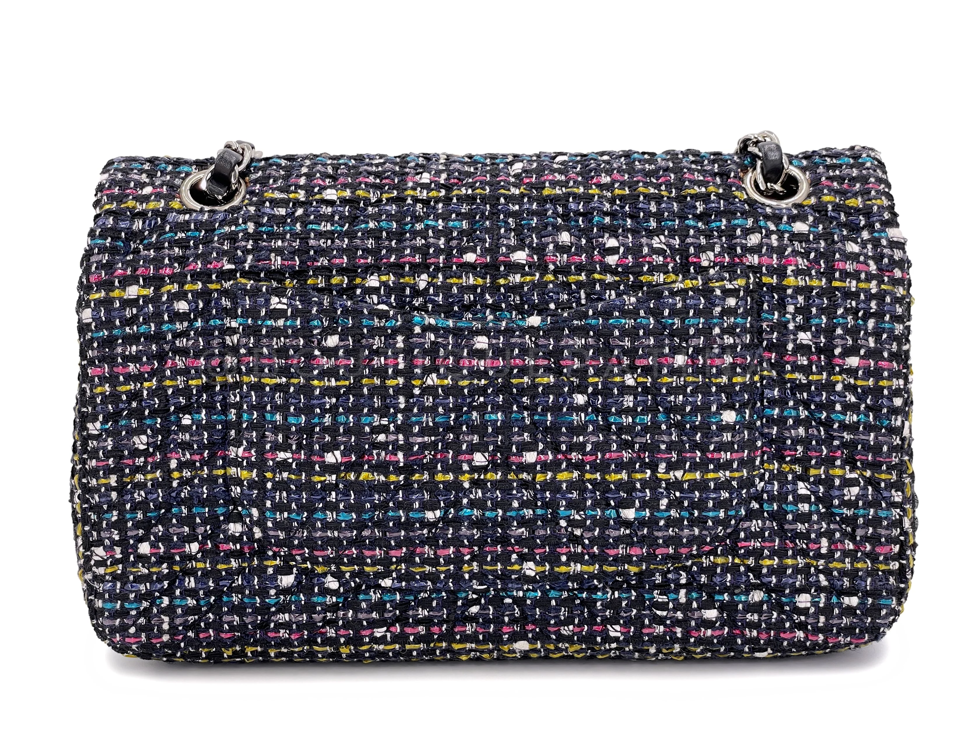 Chanel 2015 Rainbow Tweed Medium Classic Double Flap Bag SHW - Image 5