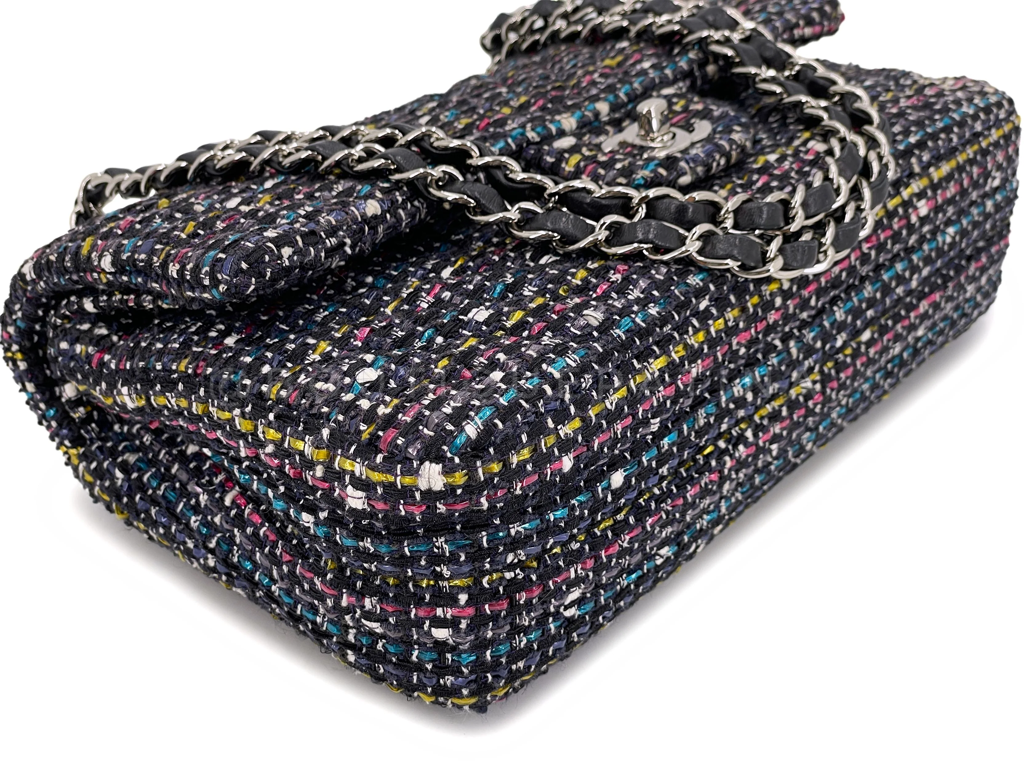 Chanel 2015 Rainbow Tweed Medium Classic Double Flap Bag SHW - Image 7