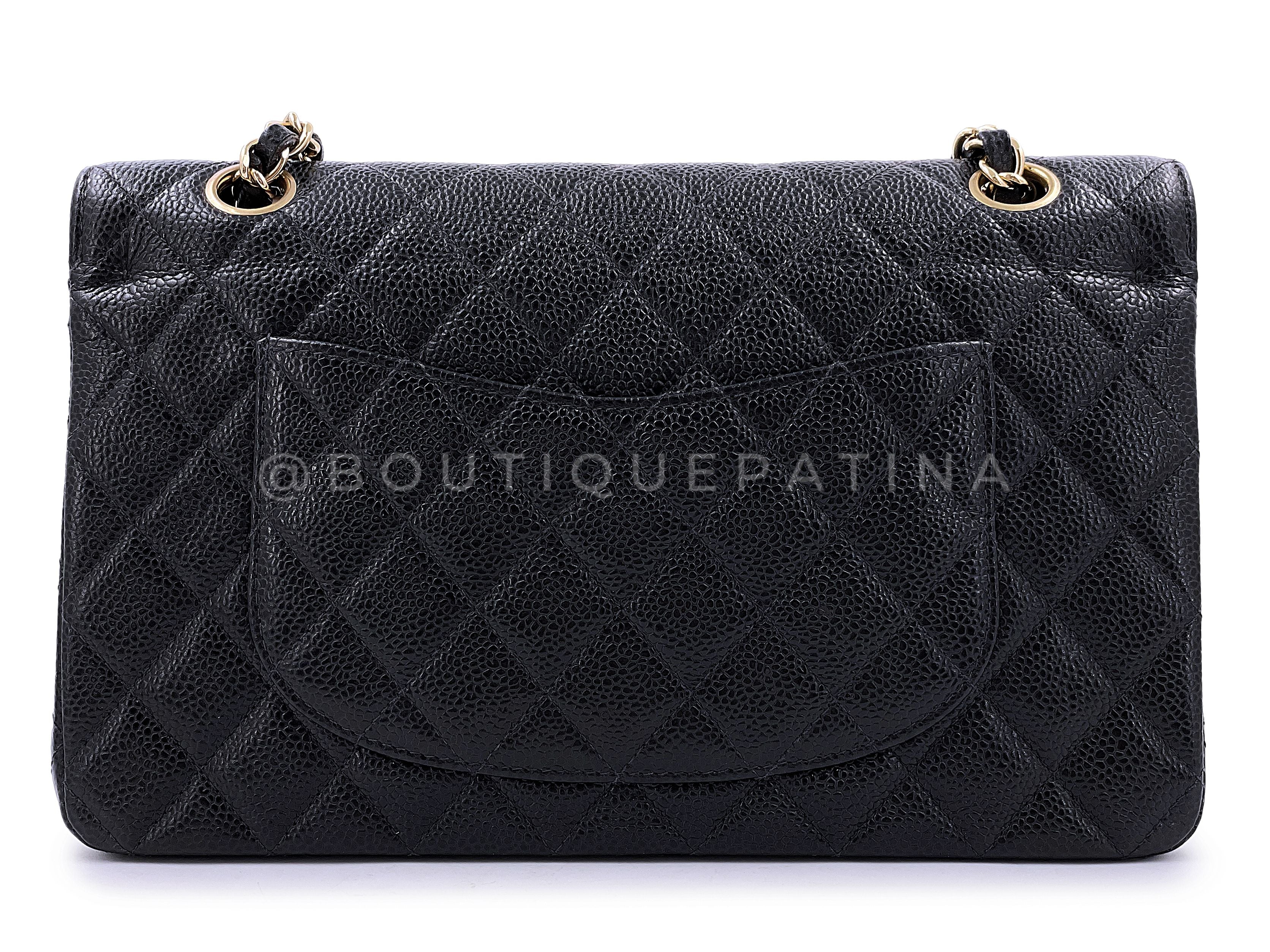 Chanel 2002 Vintage Black Caviar Medium Classic Double Flap Bag 24k GHW D3R D3R - Image 5