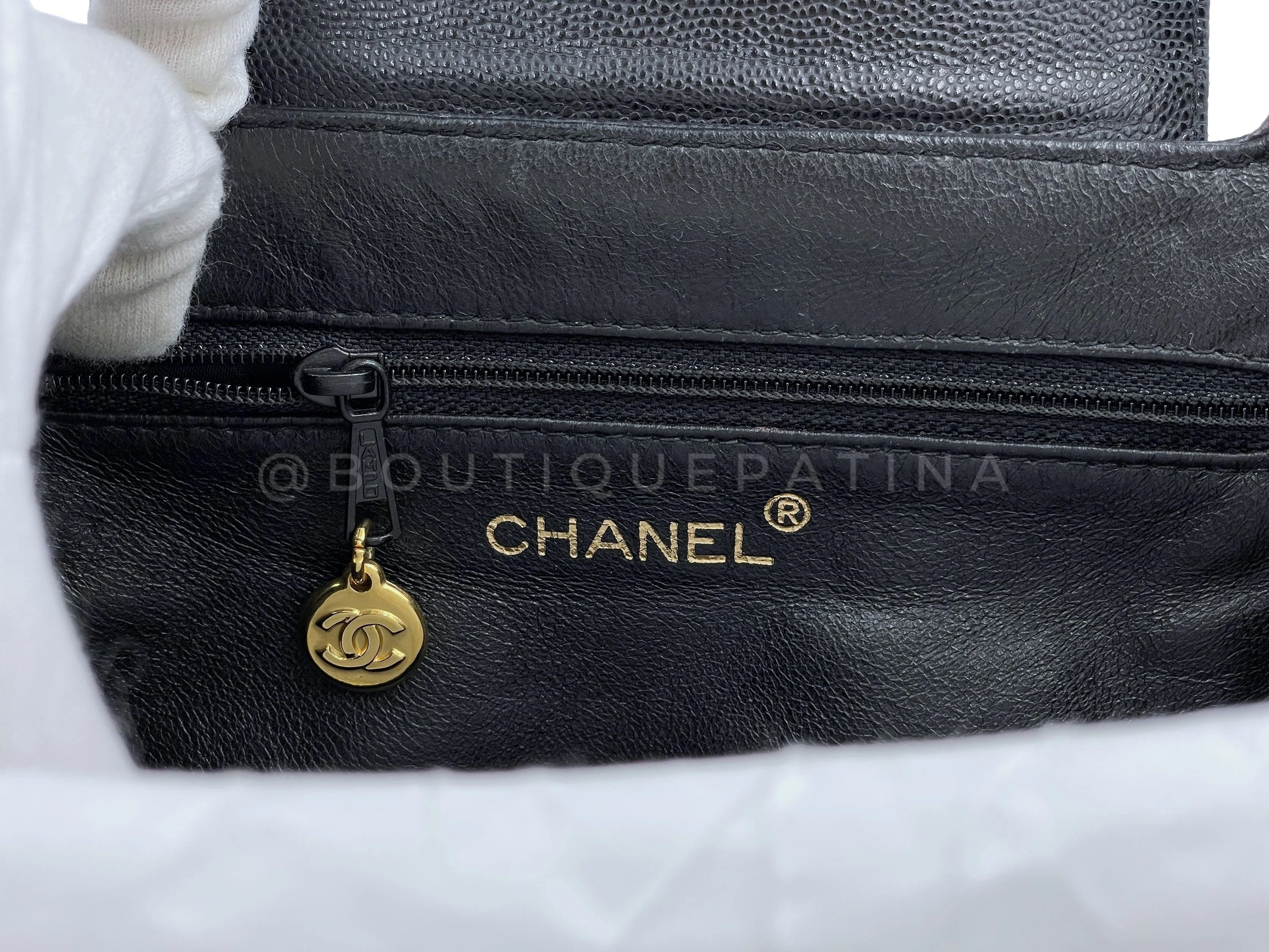 Rare Chanel 1997 Vintage Black Caviar Mini Kelly Evening Bag 24k GHW - Image 12