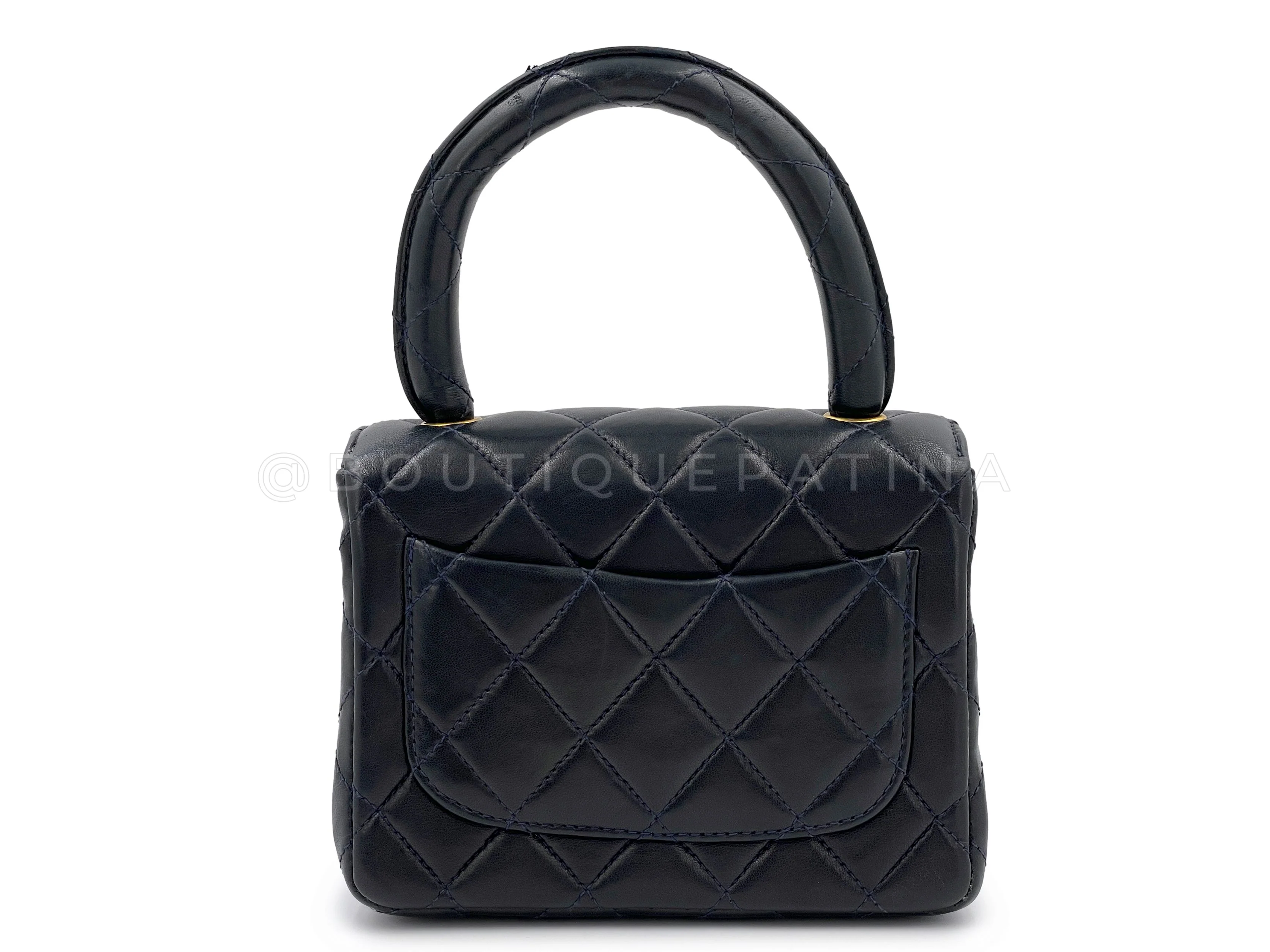 Chanel 1994 Vintage Parent Child Bag Kelly Flap Set Black 24k GHW P88 - Image 17