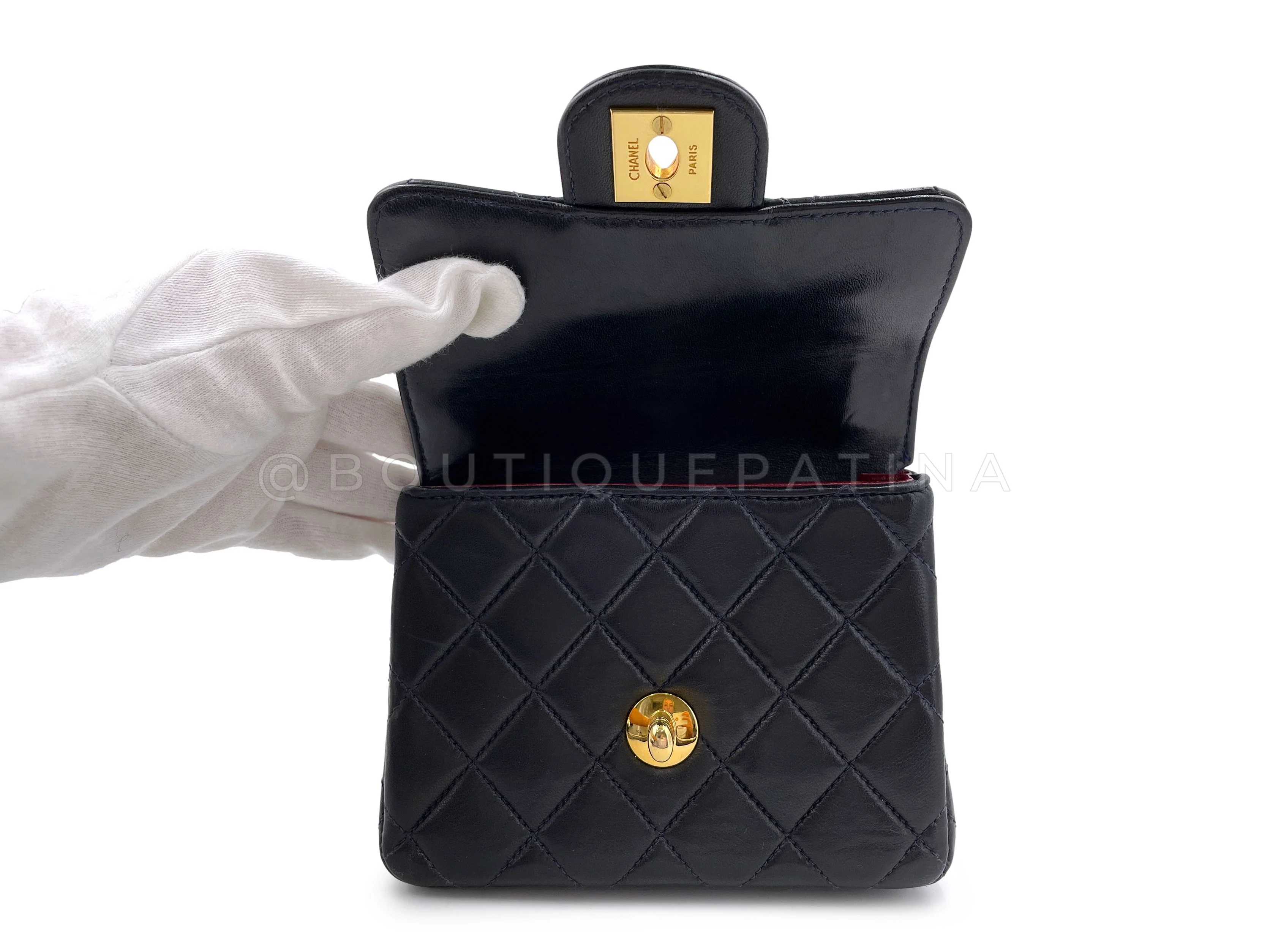 Chanel 1994 Vintage Parent Child Bag Kelly Flap Set Black 24k GHW P88 - Image 22